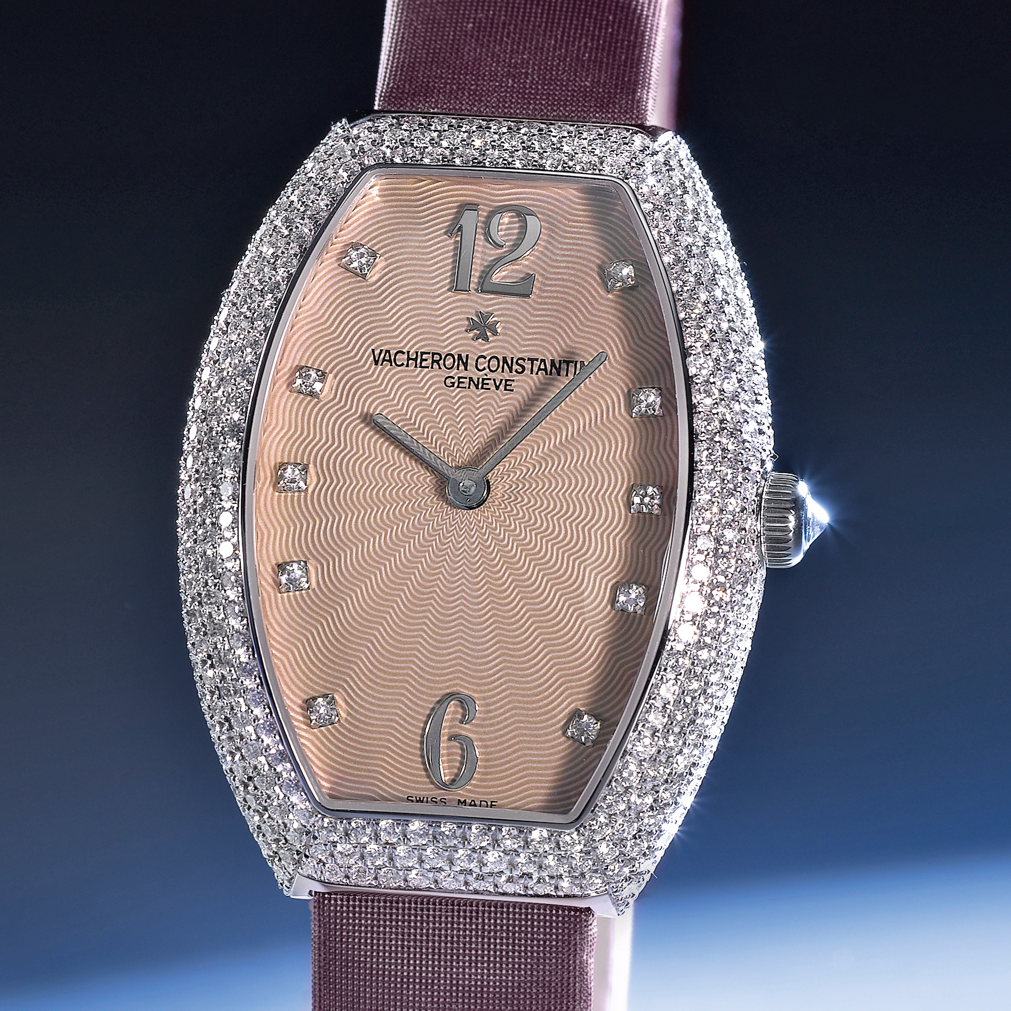 Vacheron Constantin, A LADY'S WHITE GOLD AND DIAMOND SET TONNEAU FORM WRISTWATCH CIRCA 2005 EGERIE