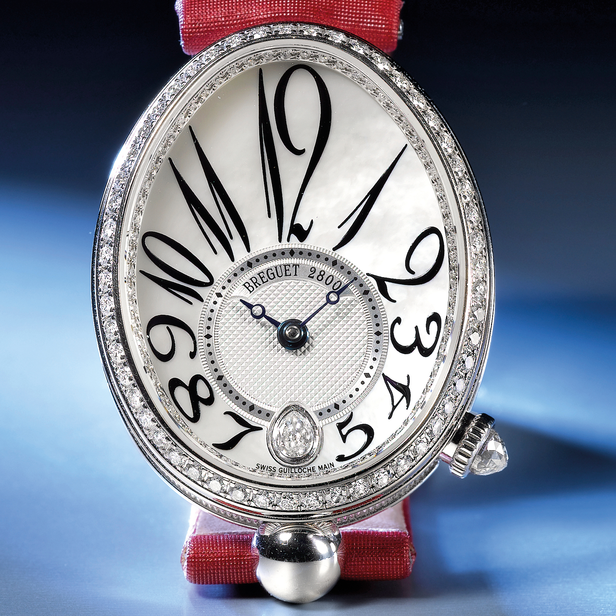 Breguet, A FINE LADY'S OVOID WHITE GOLD AND DIAMOND-SET WRISTWATCH WITH MOTHER-OF-PEARL DIAL CIRCA 2005 REF 8918 REINE DE NAPLES