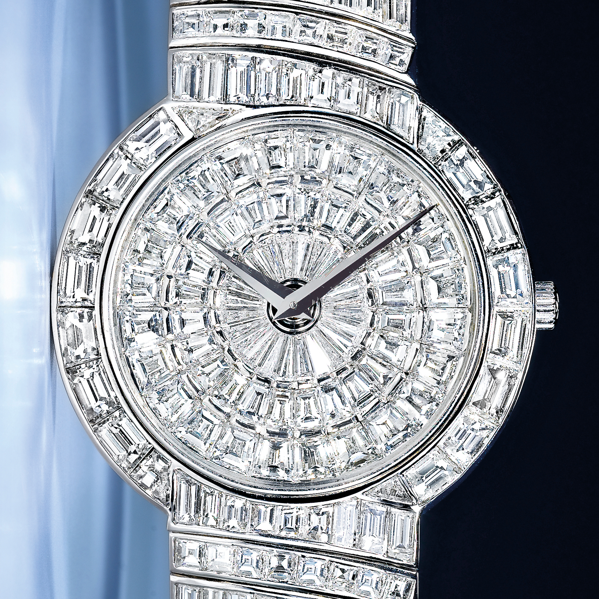 Vacheron Constantin, A LADY'S IMPRESSIVE AND MAGNIFICENT WHITE GOLD AND STEP CUT DIAMOND SET BRACELET WATCH CIRCA 1990 KALLA VAGUE NO 1