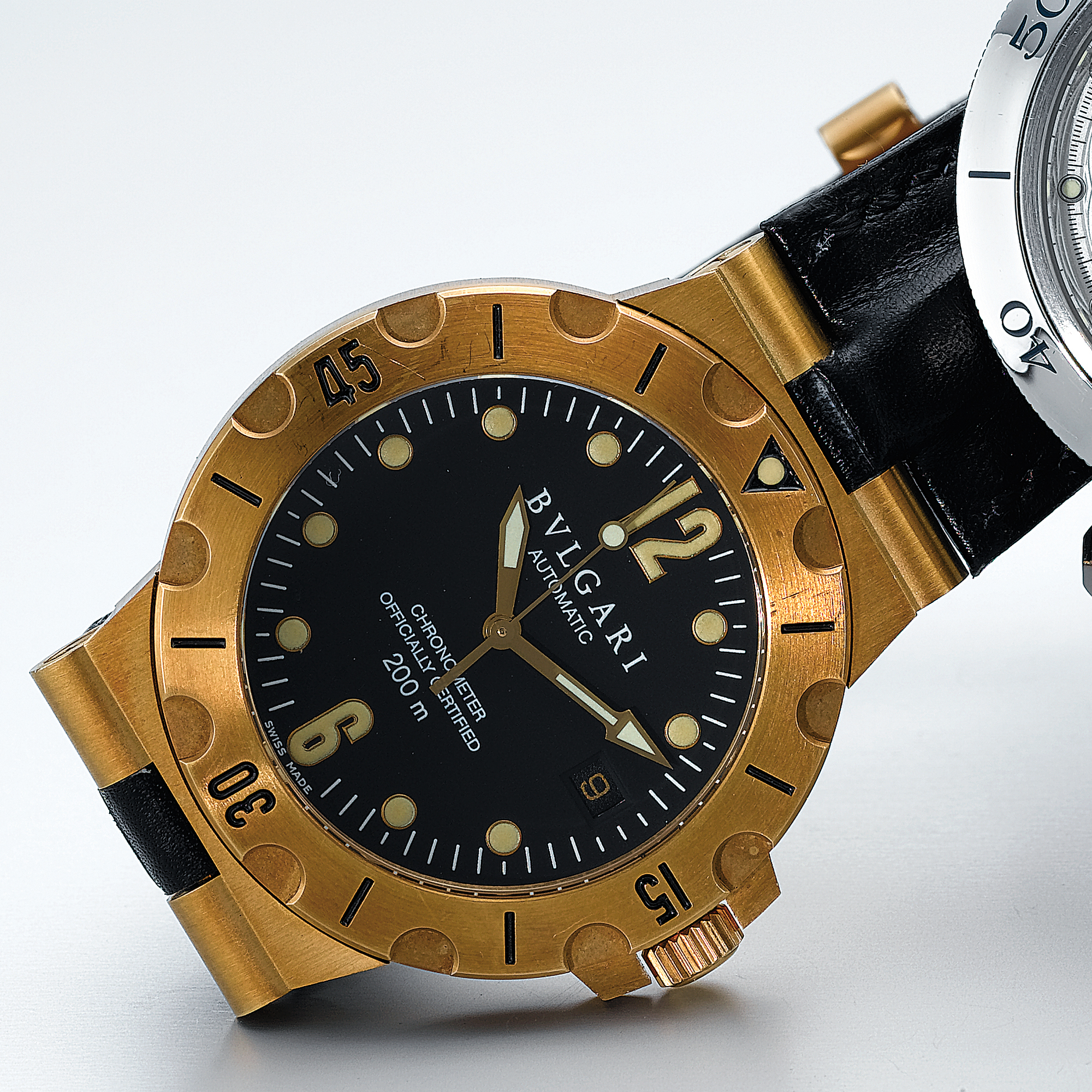 BVLGARI, A GOLD AUTOMATIC CENTRE SECONDS WRISTWATCH WITH DATE CIRCA 1998 SPORT SCUBA