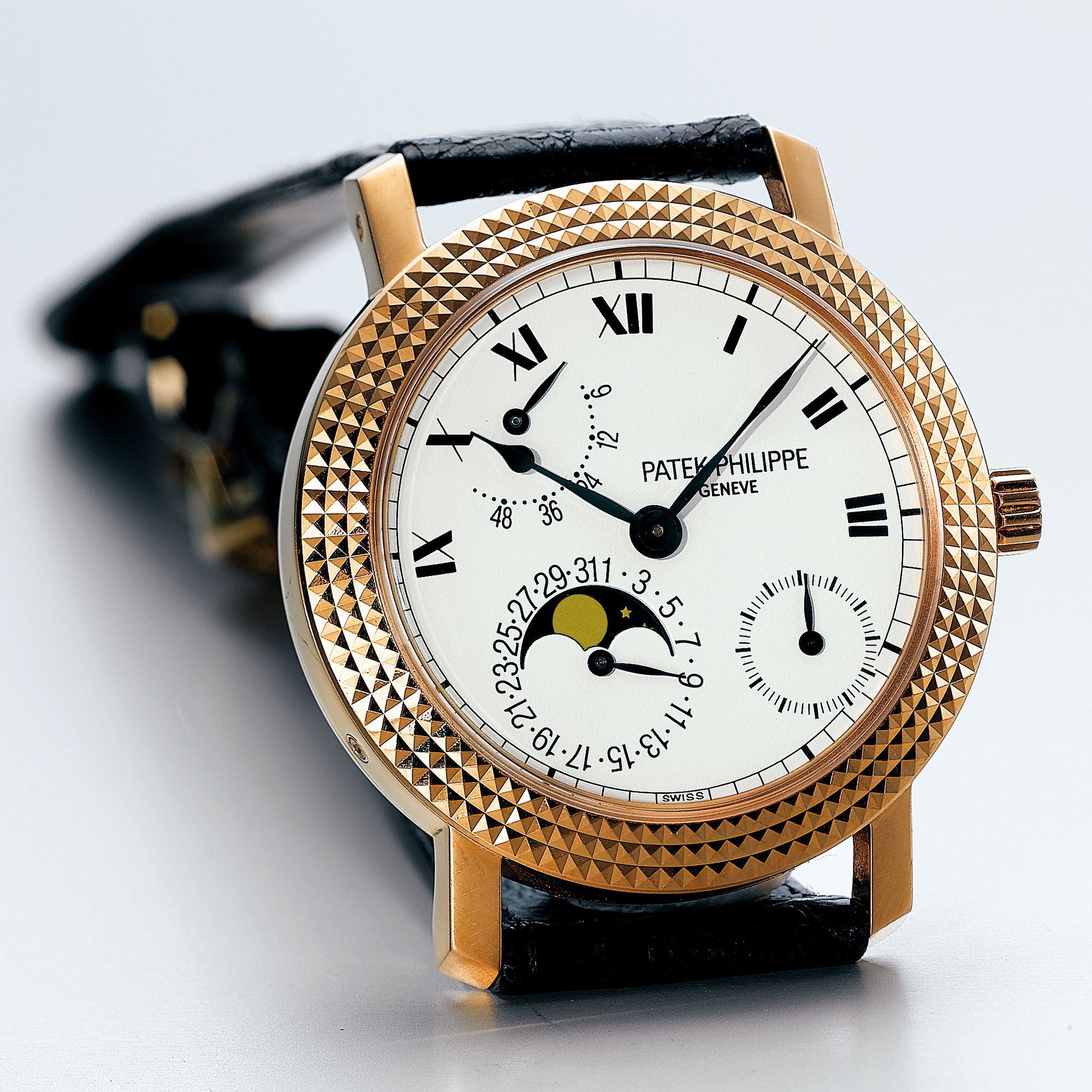 Patek Philippe, A FINE  PINK GOLD LIMITED EDITION AUTOMATIC WRISTWATCH WITH MOON-PHASES AND POWER RESERVECIRCA 1997 RED 5057 MVT 3109045