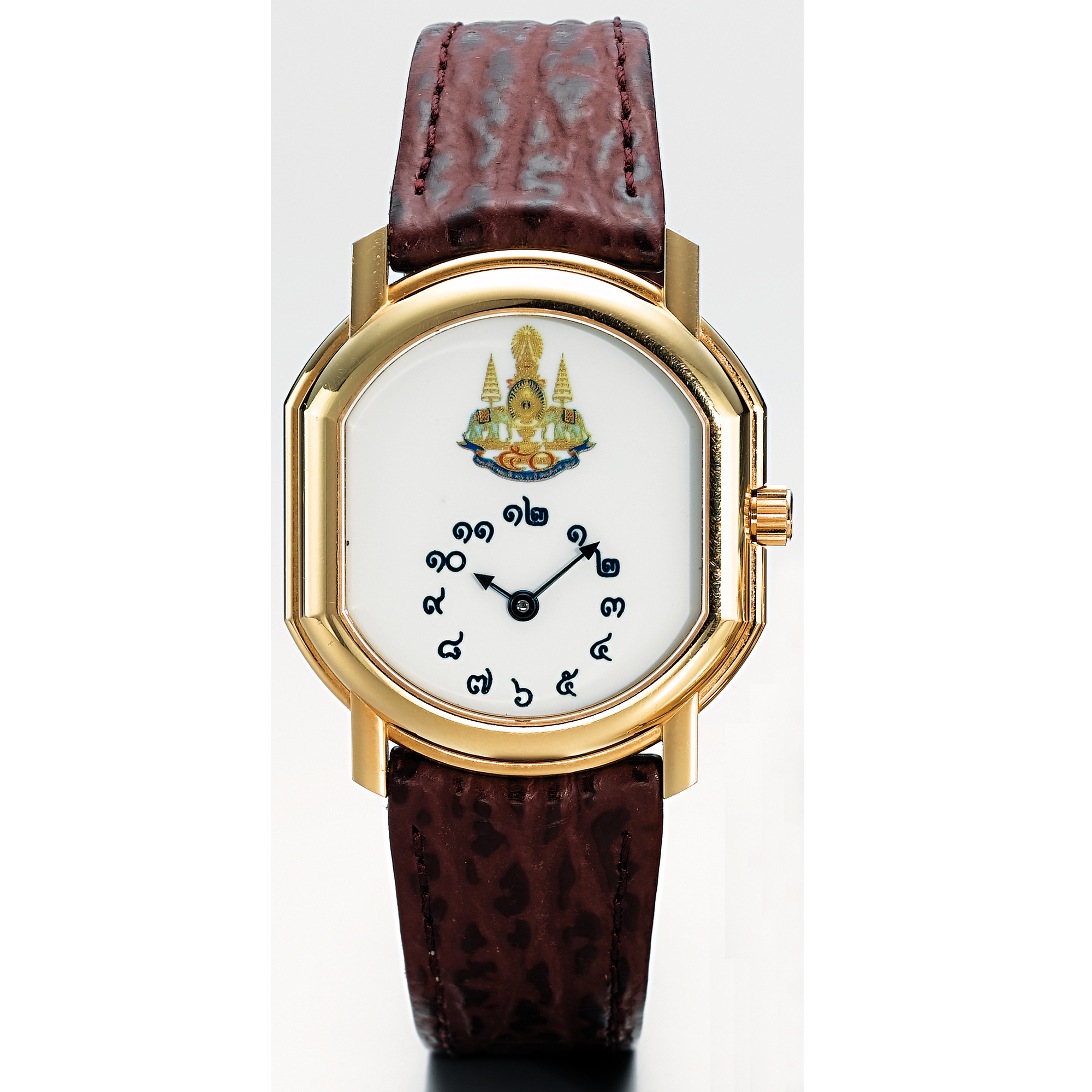 DANIEL ROTH, A LIMITED EDITION GOLD ELLIPTICAL AUTOMATIC WRISTWATCH WITH ENAMEL DIALCIRCA 1997 GOLDEN JUBILEE 00/50