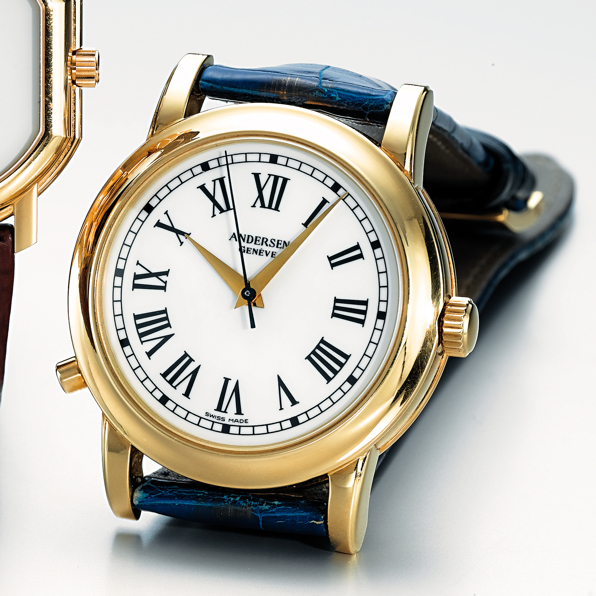 ANDERSEN, A GOLD CENTRE SECONDS WRISTWATCH WITH ENAMEL DIAL AND CONCEALED EROTIC AUTOMATONCIRCA 2002 NO 11