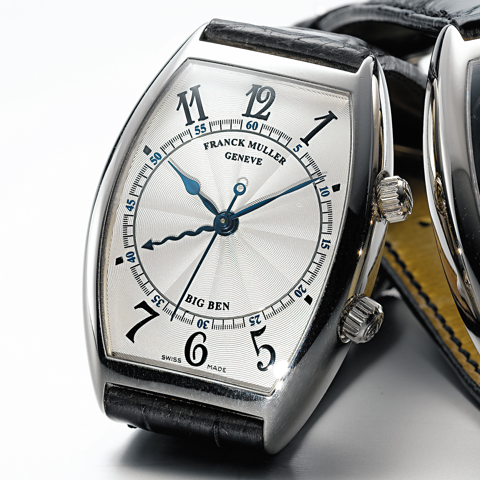 FRANCK MULLER, A WHITE GOLD CENTRE SECONDS WRISTWATCH WITH ALARMCIRCA 1997 REF 5850 AL BIG BEN NO. 27