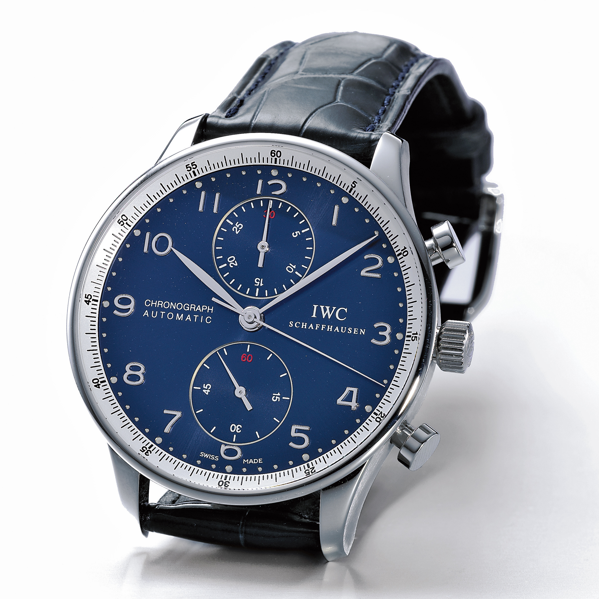 International Watch Co., AN OVERSIZED LIMITED EDITION STAINLESS STEEL AUTOMATIC CHRONOGRAPH WRISTWATCH WITH REGISTER CIRCA 2001 PORTUGUESE NO 829/2000