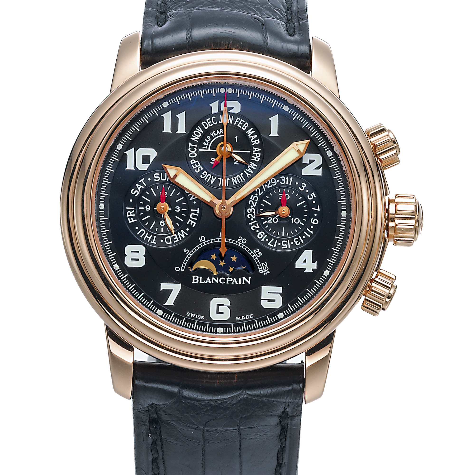 Blancpain, A PINK GOLD AUTOMATIC CHRONOGRAPH WRISTWATCH WITH DATE CIRCA 2000 NO 32