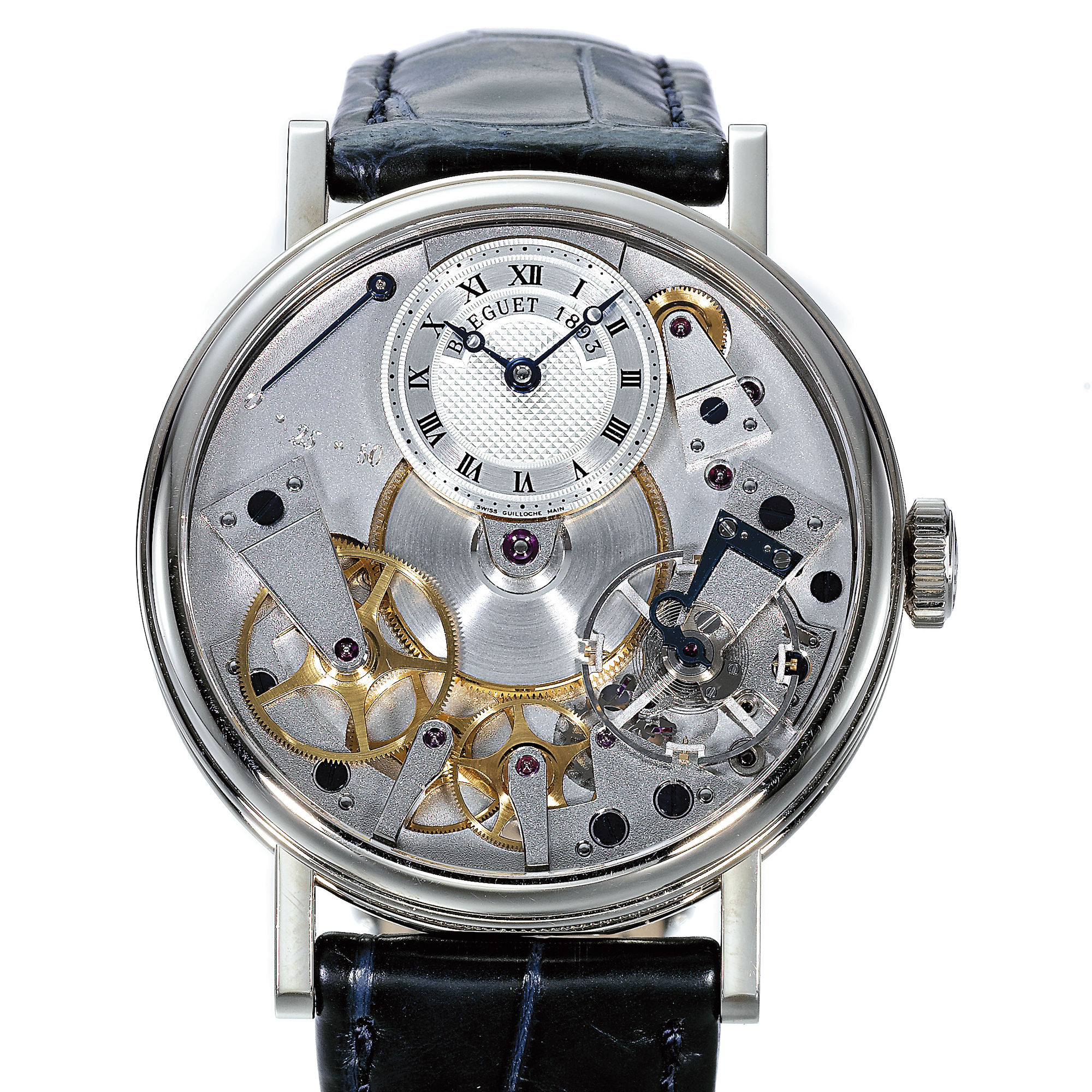 Breguet, A FINE WHITE GOLD SEMI-SKELETONISED WRISTWATCH WITH POWER RESERVE INDICATION CIRCA 2005 REF 7027 LA TRADITION
 