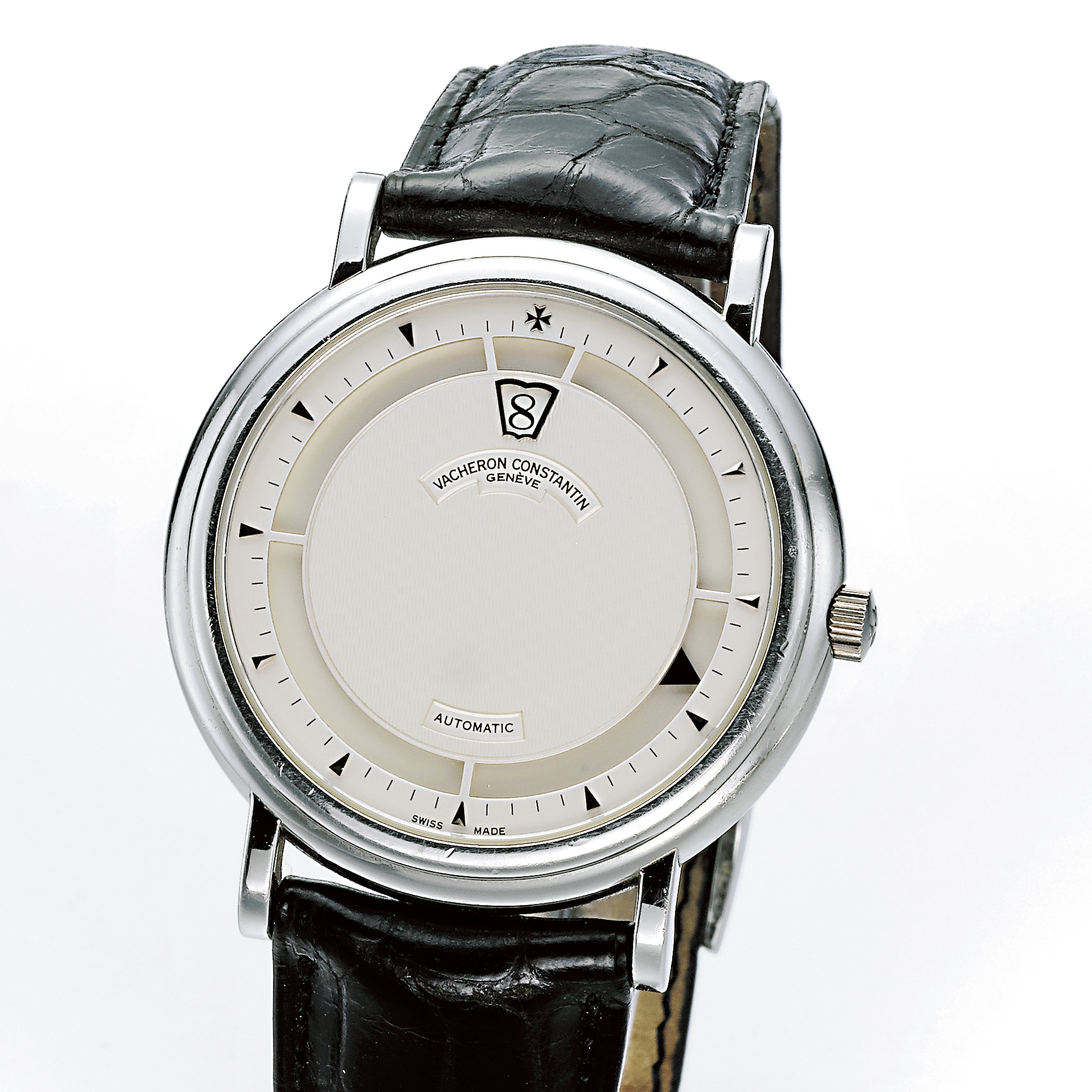 Vacheron Constantin, A FINE PLATINUM AUTOMATIC JUMP HOUR WRISTWATCH CIRCA 1995 