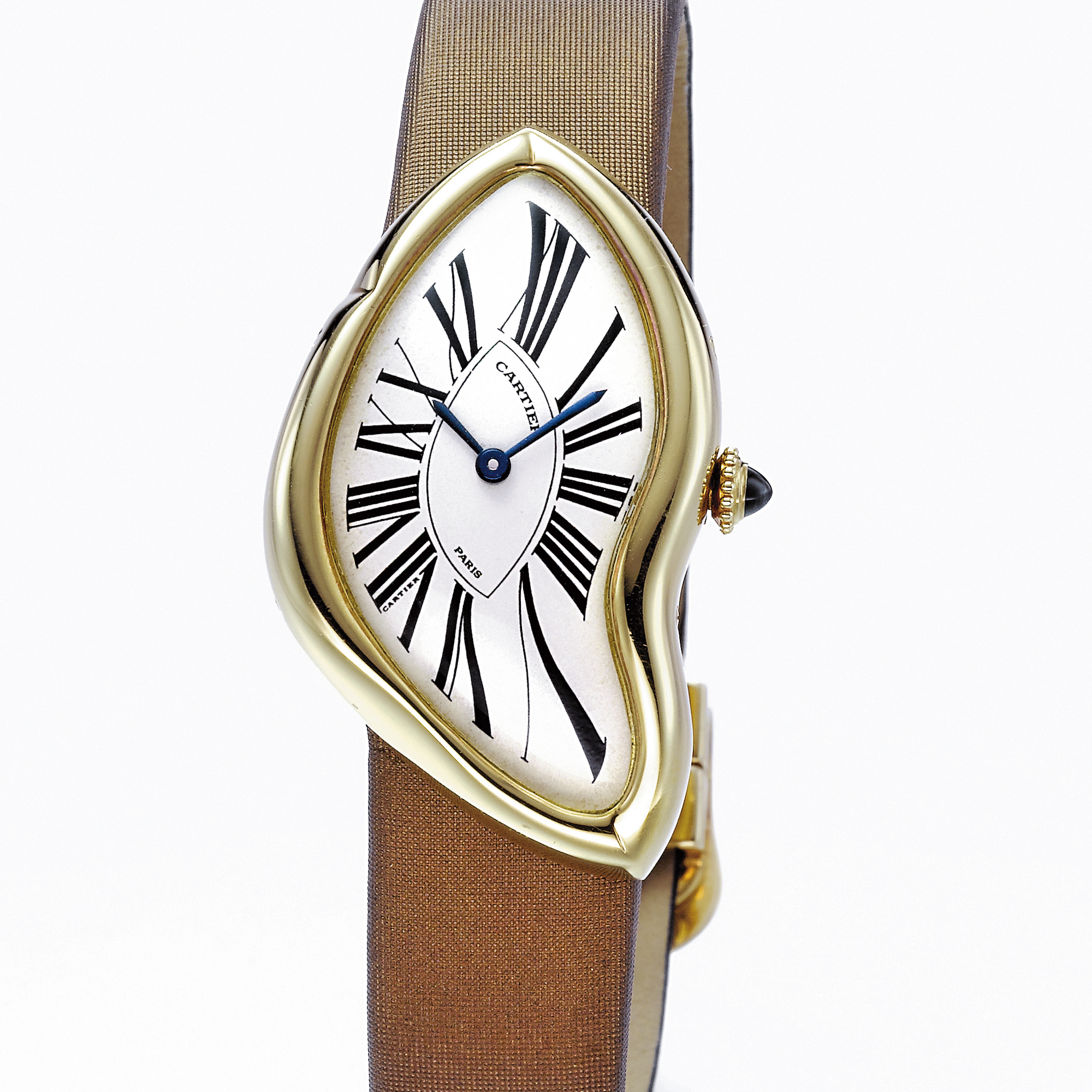 Cartier, A LADY'S GOLD ASYMMETRIC WRISTWATCH CIRCA 1995 CRASH