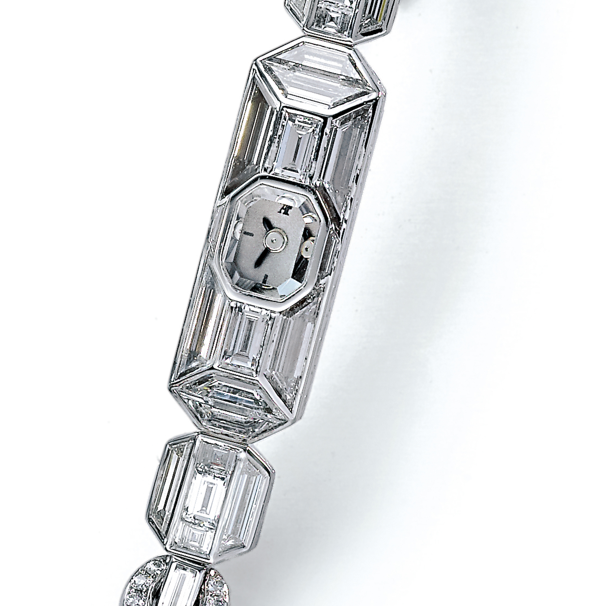 Audemars Piguet, A LADY'S FINE WHITE GOLD AND DIAMOND SET RECTANGULAR BRACELET WATC CIRCA 2000