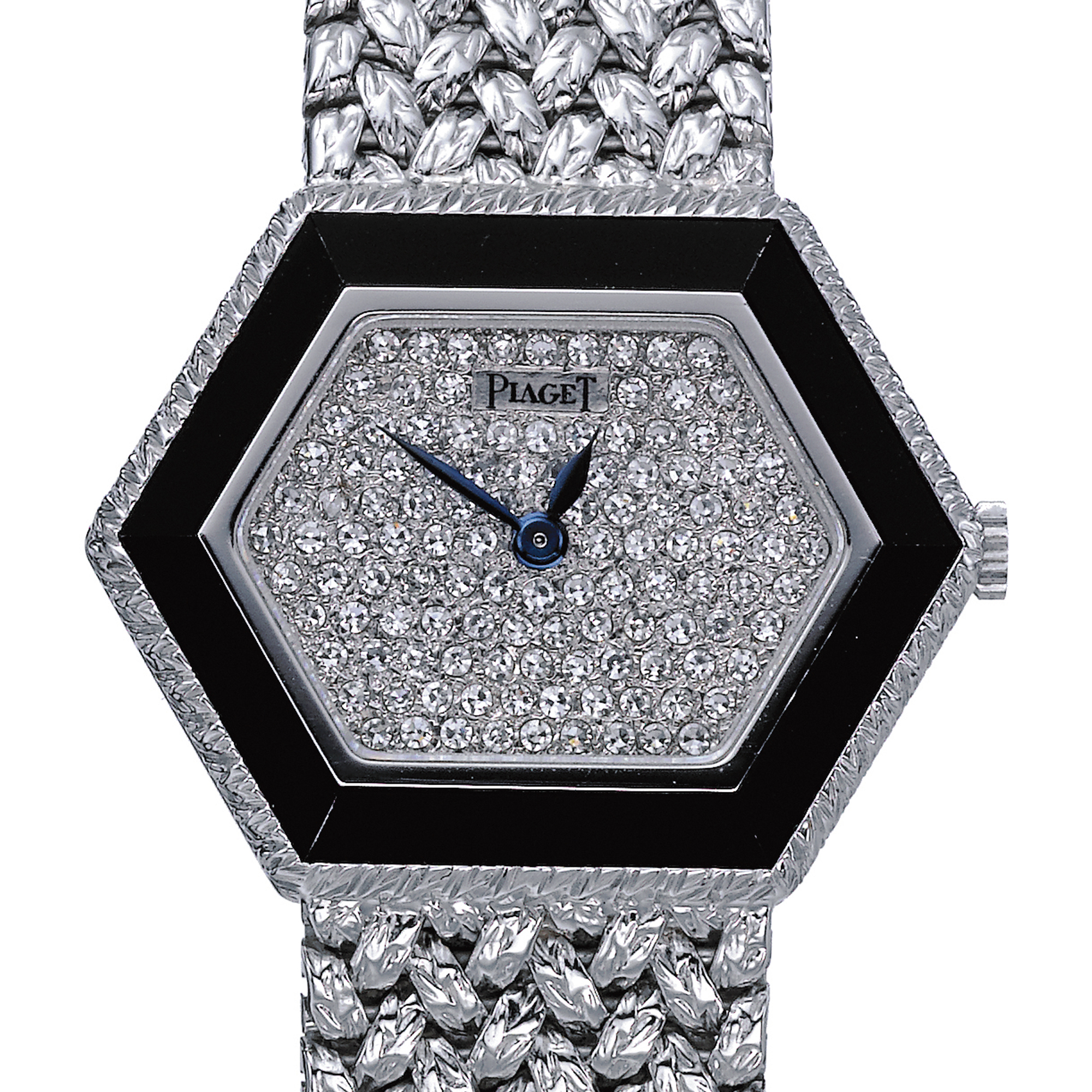 Piaget, A LADY'S WHITE GOLD AND DIAMOND SET HEXAGONAL BRACELET WATCH CIRCA 1980