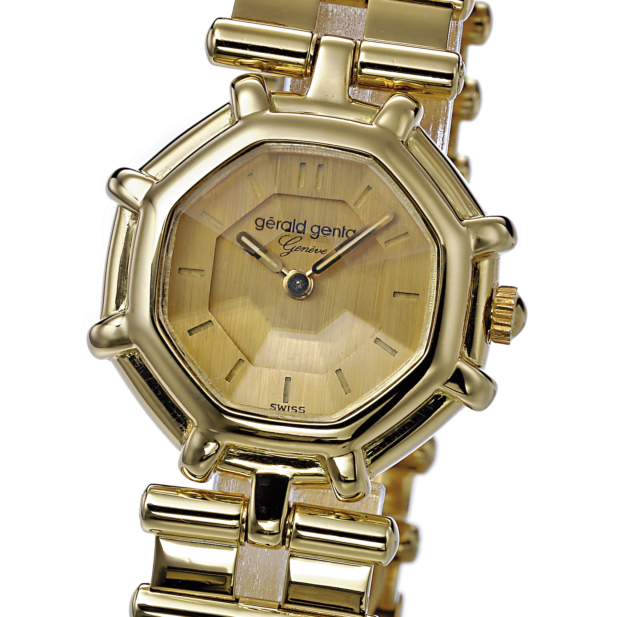 Gérald Genta, A LADY'S GOLD OCTAGONAL BRACELET WATCH CIRCA 1990