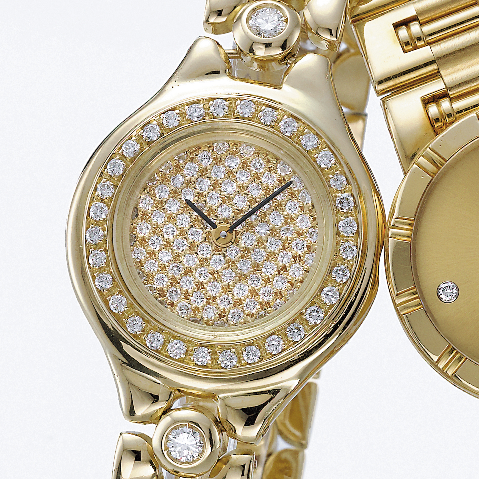 The Royal Diamond; Piaget, TWO FINE LADY'S GOLD AND DIAMOND-SET BRACELET WATCHES CIRCA 1998