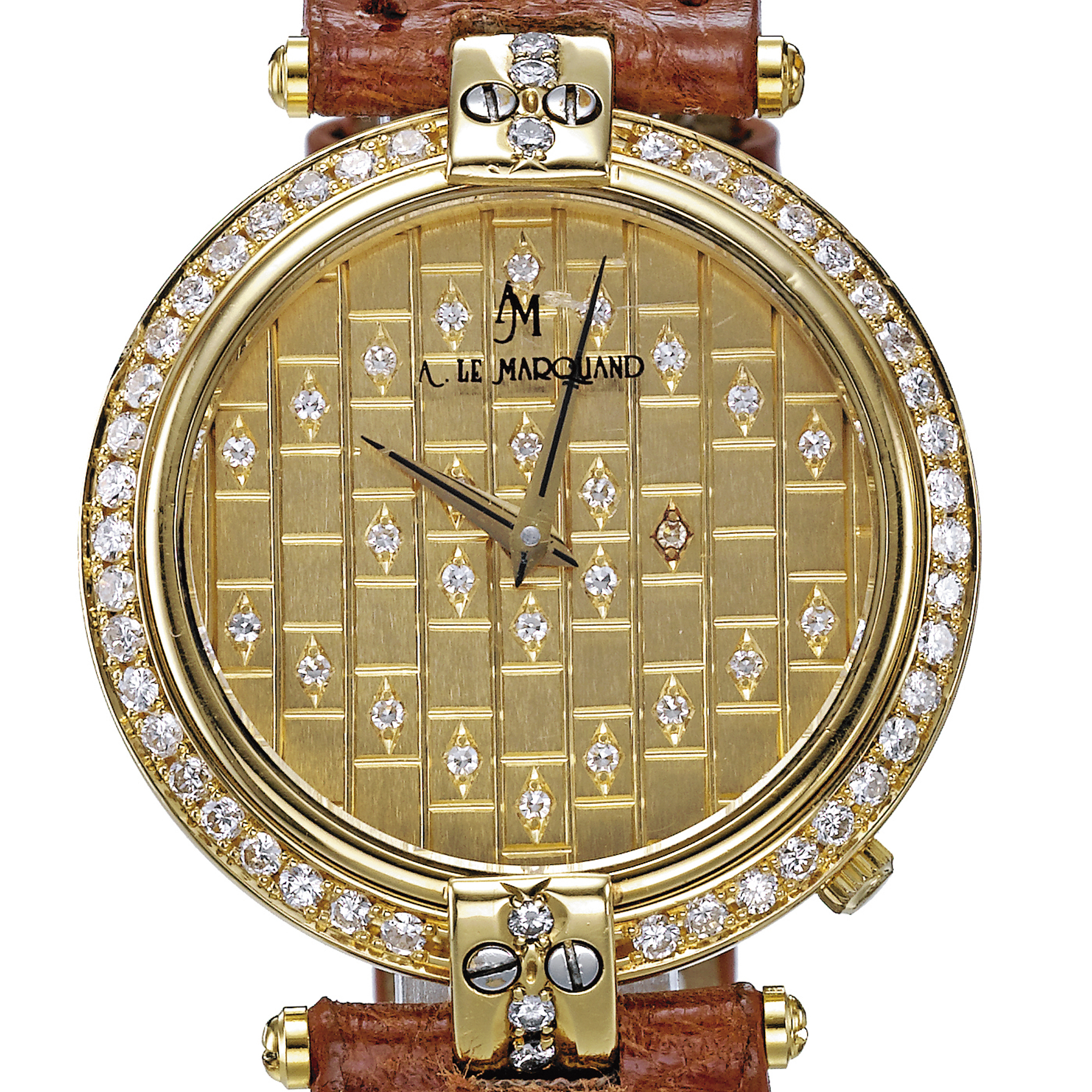 Delaneau; André Le Maquand, A SET OF TWO LADY'S FINE GOLD AND DIAMOND-SET WRISTWATCH