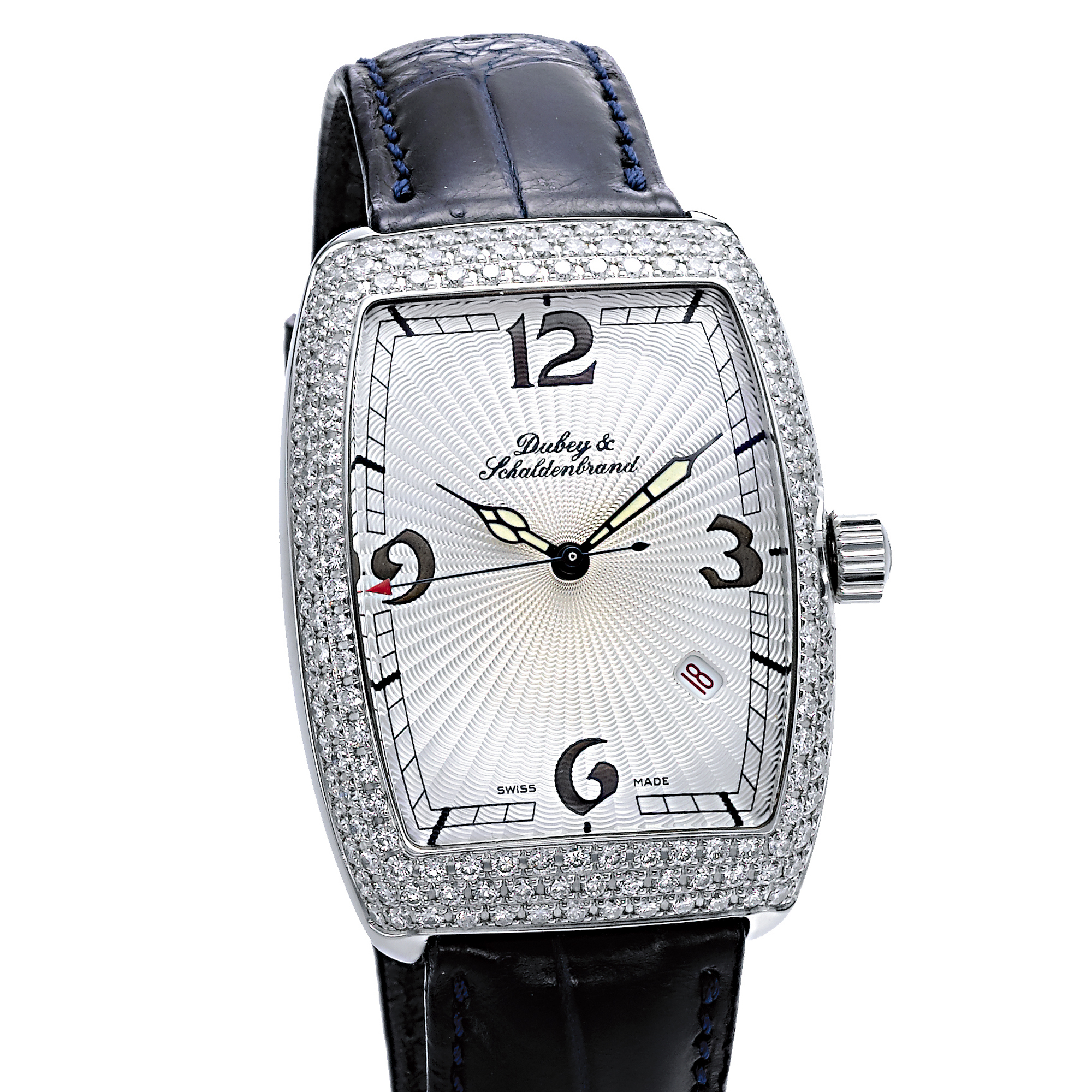 Dubey & Schaldenbrand, A LIMITED EDITION STAINLESS STEEL AND DIAMOND SET AUTOMATIC CENTRE SECONDS WRISTWATCH CIRCA 2003 CELEBRITY NO. 16/20
