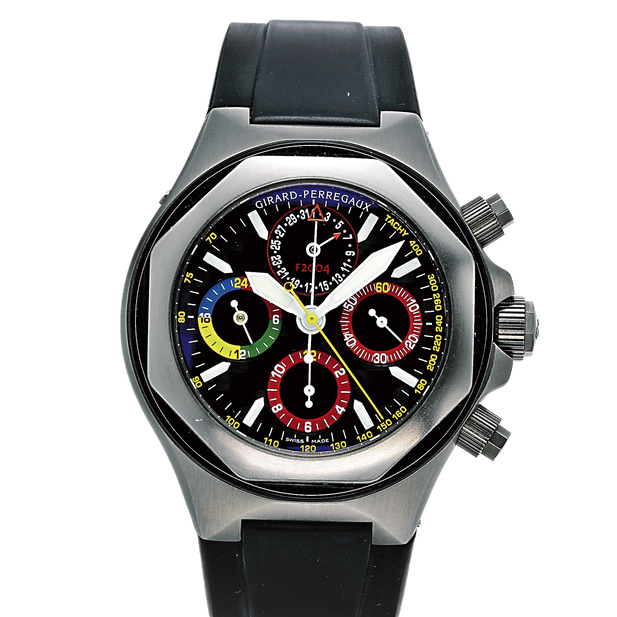 UNSIGNED, AN OVERSIZED STAINLESS STEEL TOURBILLON WRISTWATCH WITH REGULATOR-STYLE DIAL CIRCA 2000