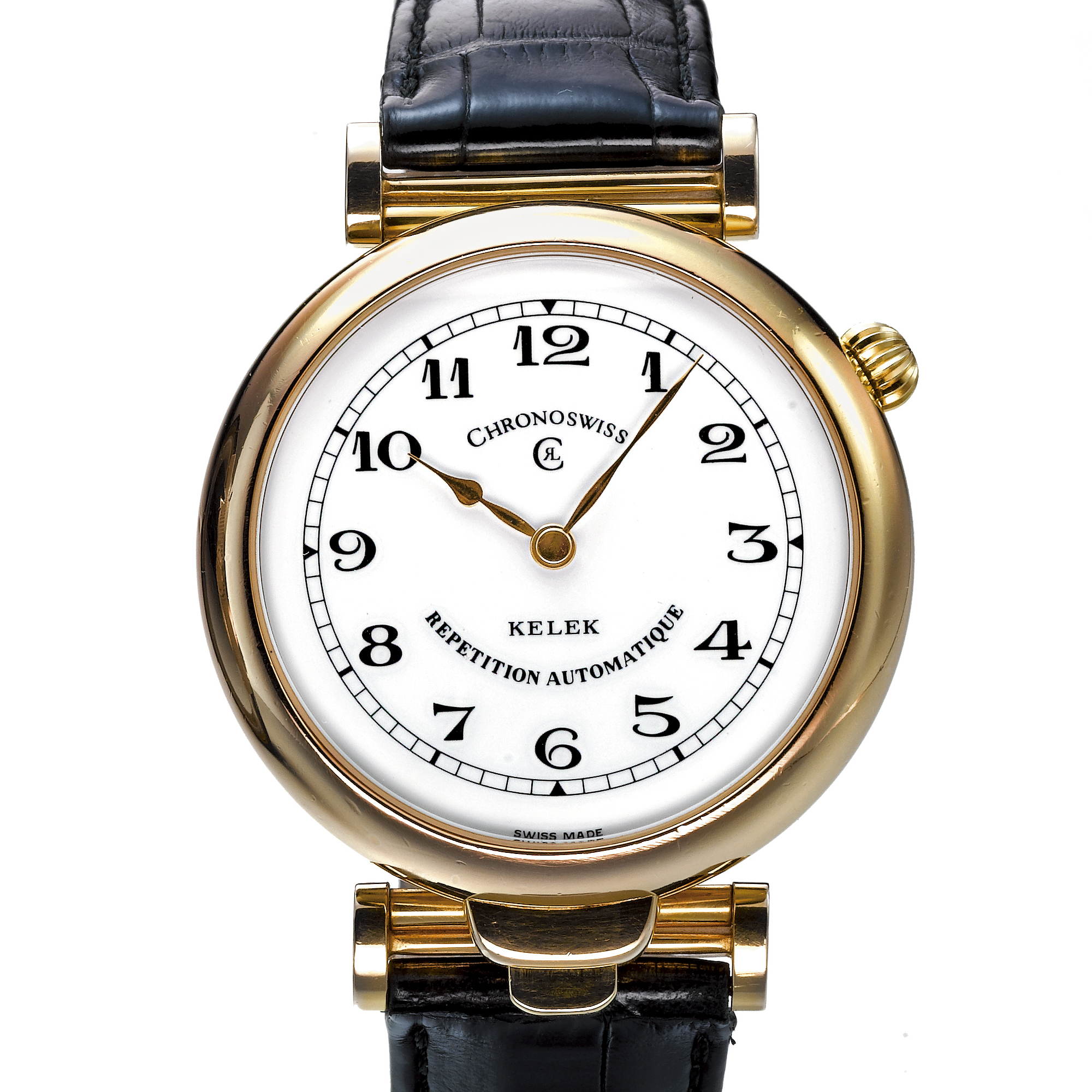 Chronoswiss, AN OVERSIZED GOLD AUTOMATIC FIVE MINUTE-REPEATING WRISTWATCH CIRCA 1995 
