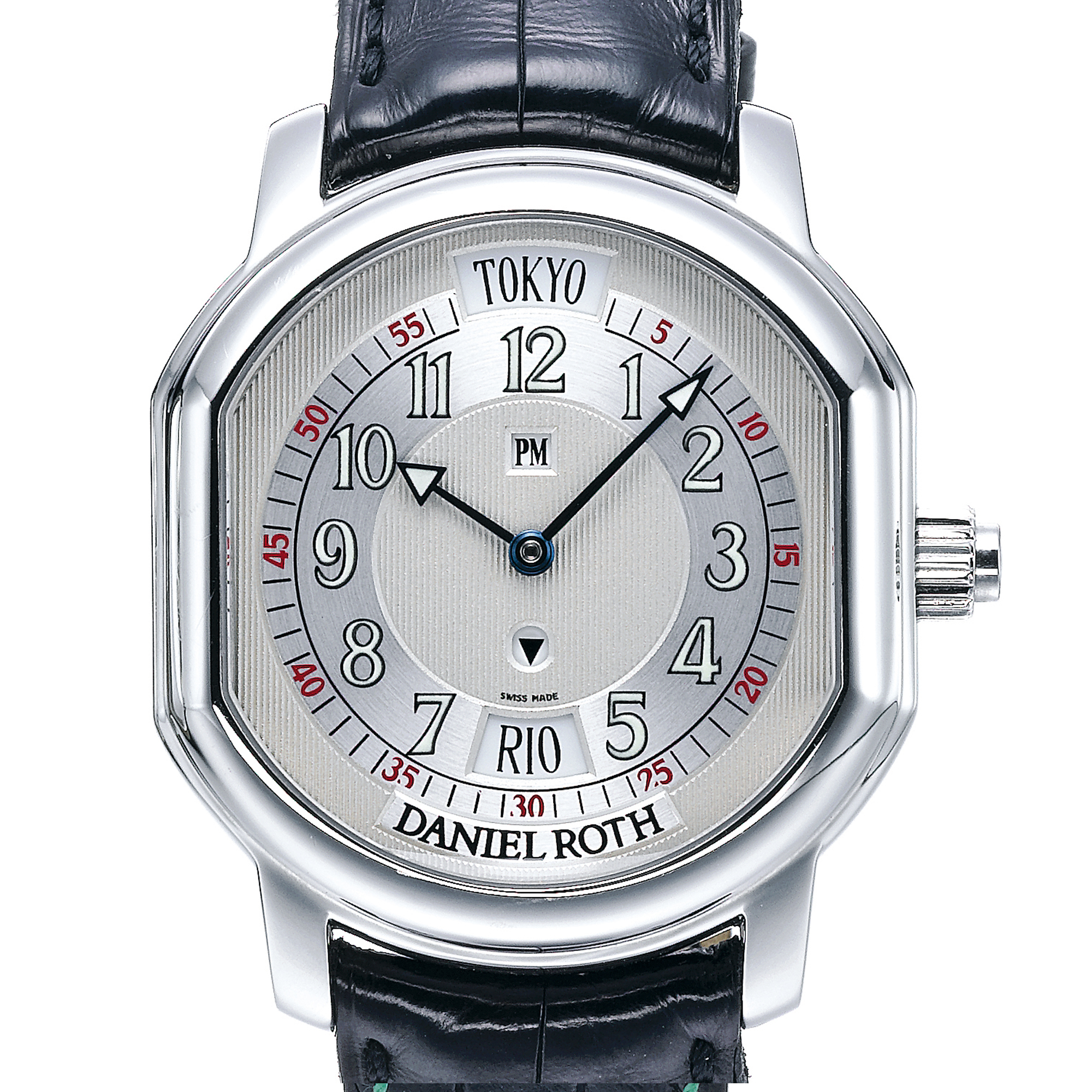 Daniel Roth, A STAINLESS STEEL WORLD TIME AUTOMATIC WRISTWATCH CIRCA 2002 NO 34