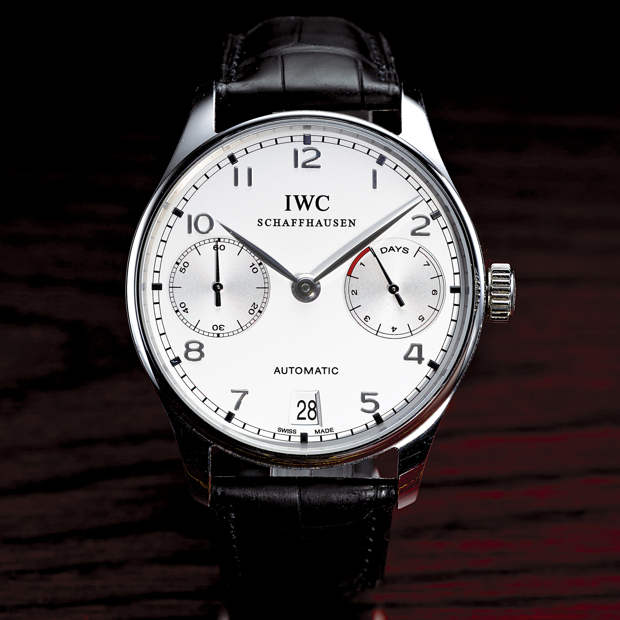 International Watch Co., A FINE AND RARE OVERSIZED AUTOMATIC PLATINUM LIMITED EDITION WRISTWATCH WITH 7-DAY POWER RESERVE INDICATION CIRCA 2001 PORTUGUESE N0 367/500