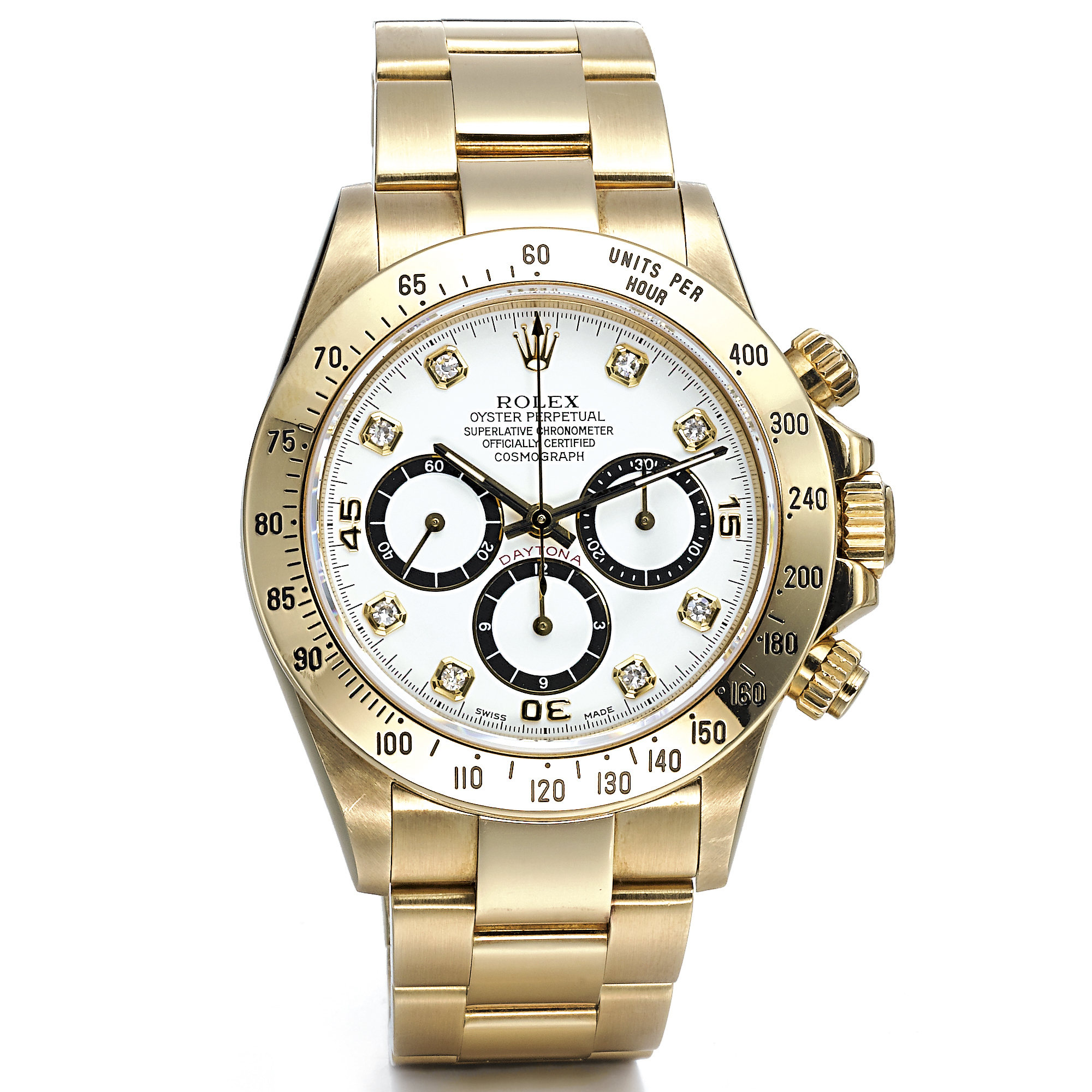ROLEX, A THREE COLOR GOLD AND DIAMOND SET AUTOMATIC CENTER SECONDS WRISTWATCH WITH DAY, DATE AND BRACELET CIRCA 1989 REF 18349 OYSTER PERPETUAL DAY-DATE
 