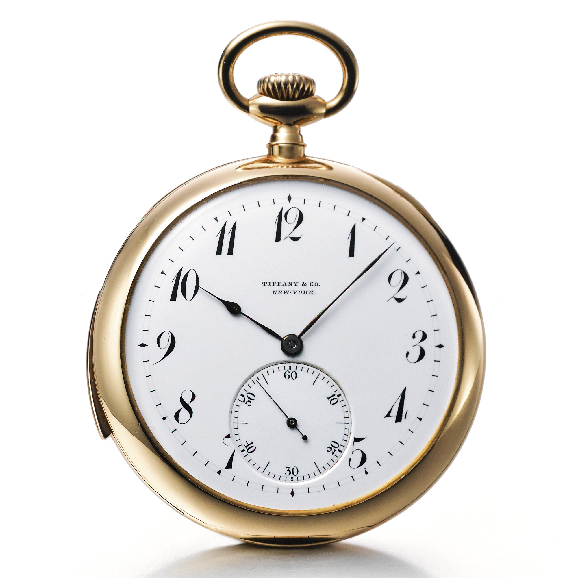 Tiffany & Co., A FINE GOLD MINUTE REPEATING KEYLESS LEVER OPEN-FACED WATCH CIRCA 1890 MVT 7848