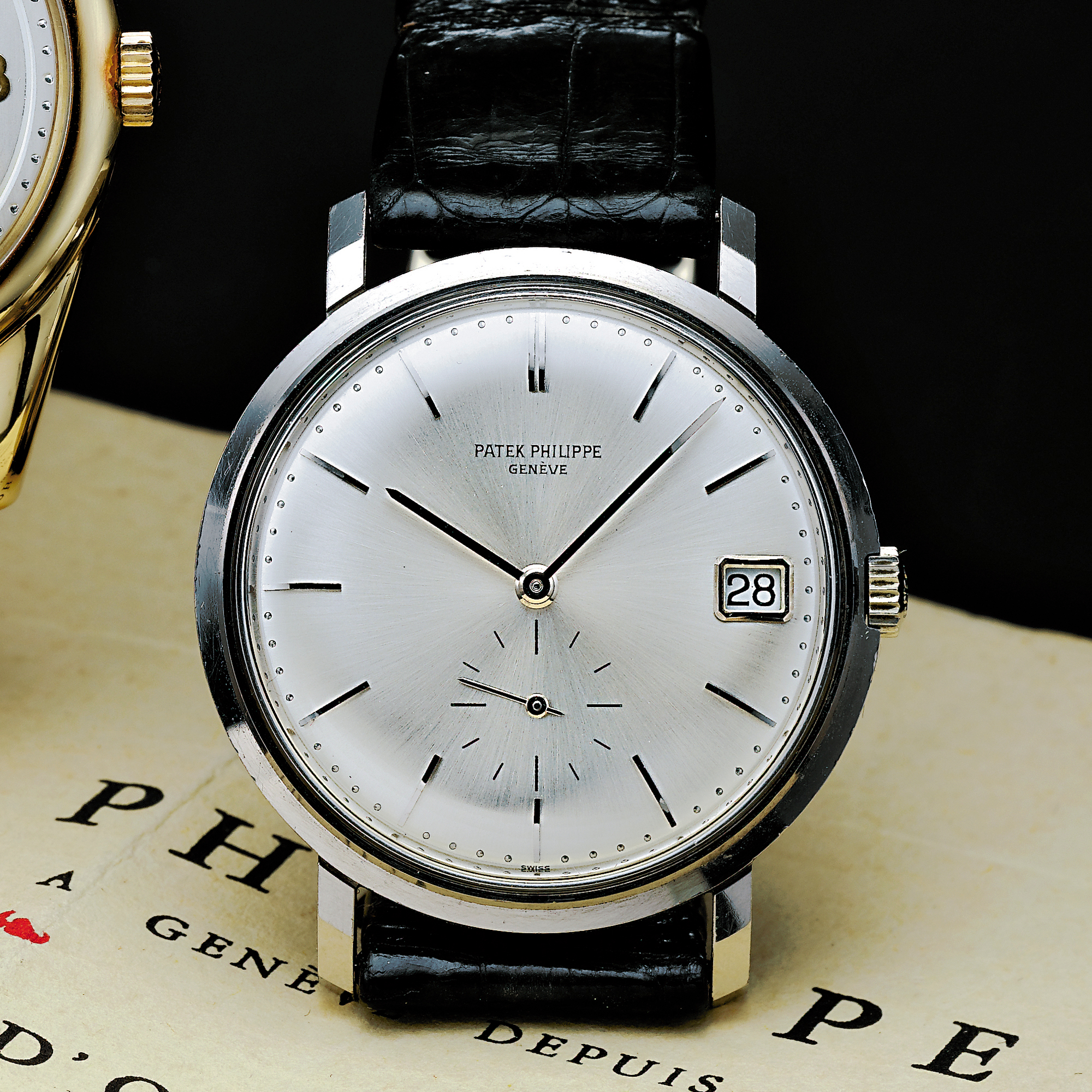 PATEK PHILIPPE, A FINE WHITE GOLD AUTOMATIC WRISTWATCH WITH DATE CIRCA 1969 REF 3445G MONODATE MVT 1231500
