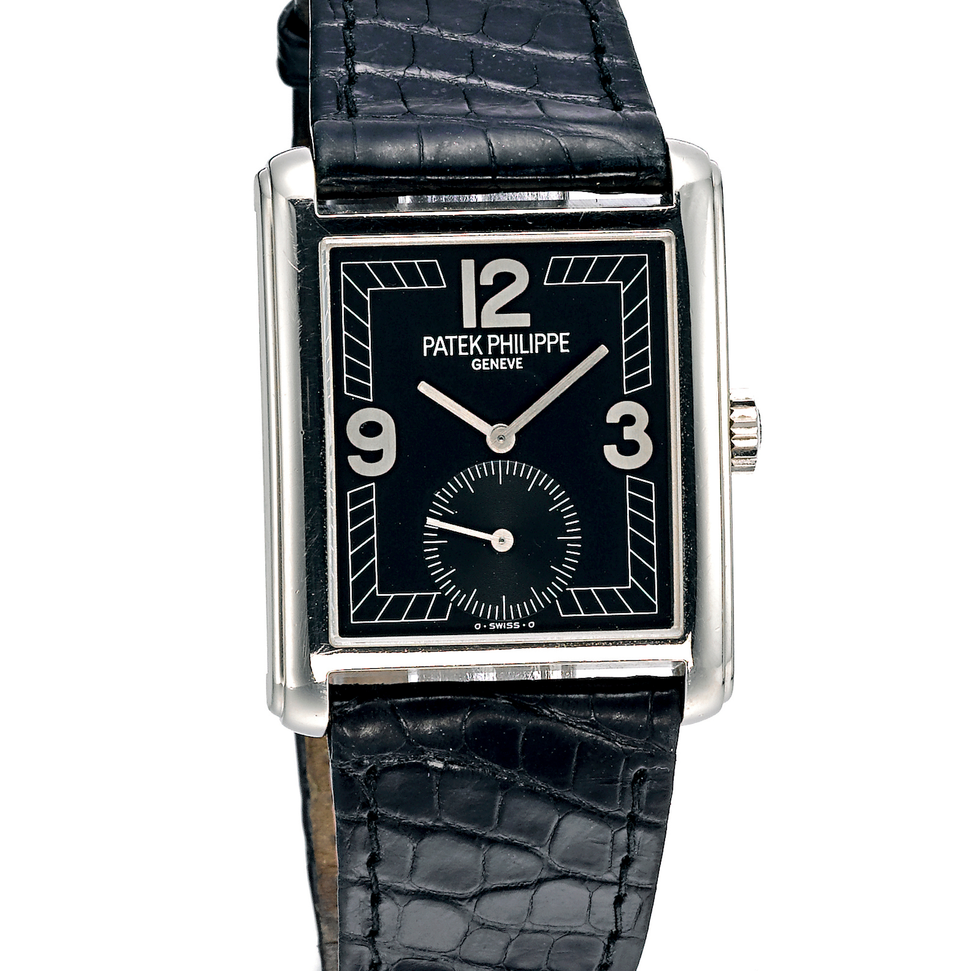 Patek Philippe, A LADY'S FINE WHITE GOLD RECTANGULAR WRISTWATCH CIRCA 2003 REF 4824G GONDOLO MVT 1623133 CASE 2971320