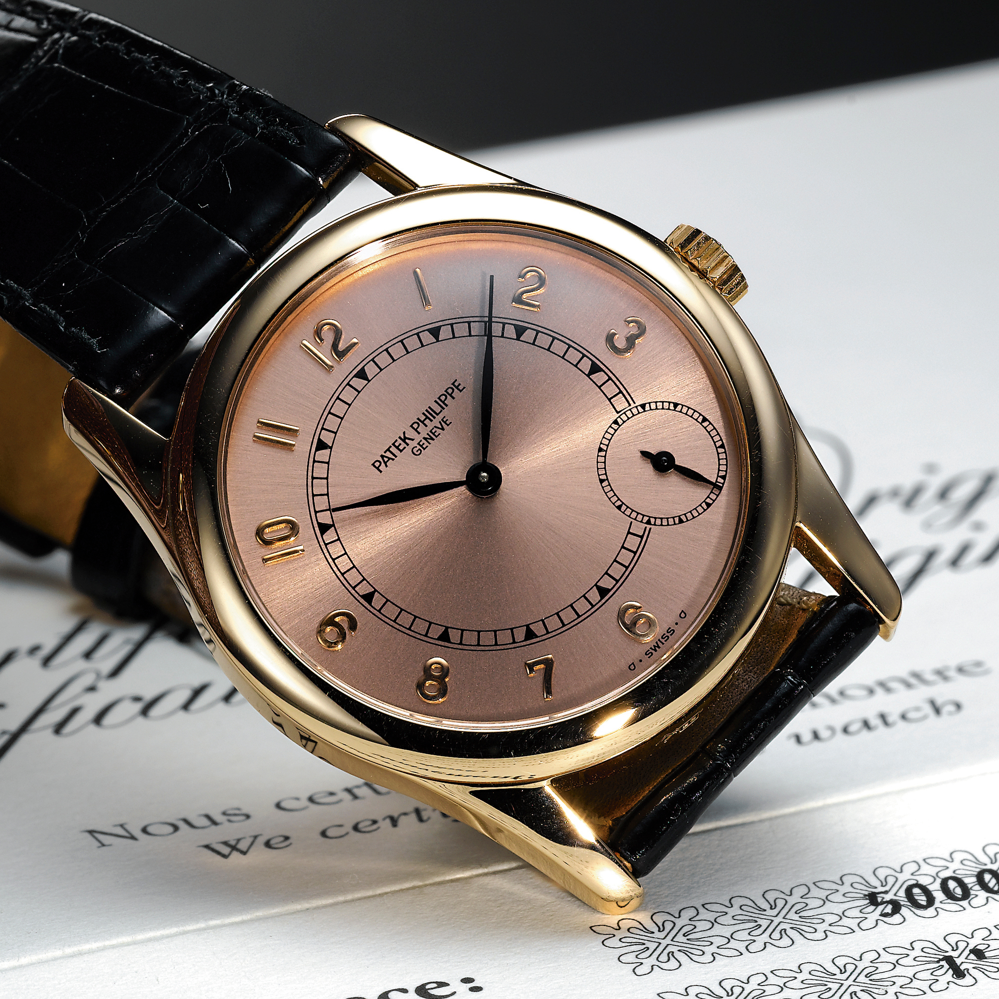 Patek Philippe, A PINK GOLD AUTOMATIC WRISTWATCH CIRCA 1995 REF 5000R MVT1963187
