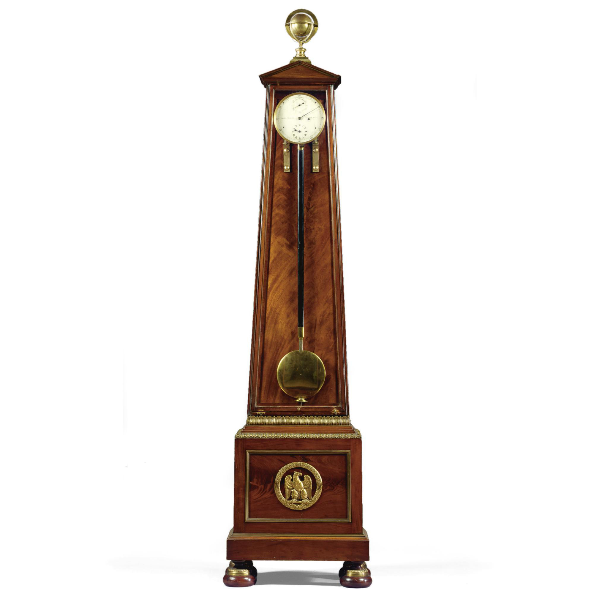 An Empire-style brass-mounted mahogany longcase regulator, John Moore, London, late 19th Century