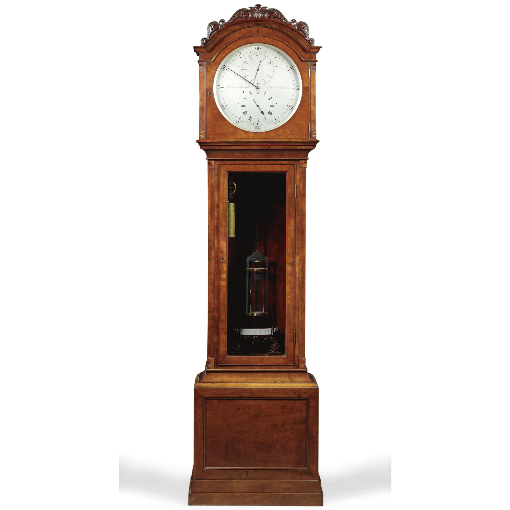 A fine mahogany longcase regulator, Hunt & Roskell, London, circa 1845
