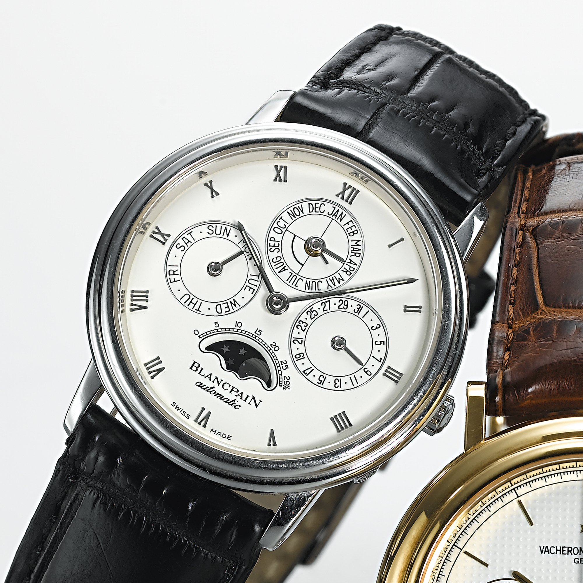 BLANCPAIN, A PLATINUM AUTOMATIC PERPETUAL CALENDAR WRISTWATCH WITH MOON PHASESCIRCA 1996