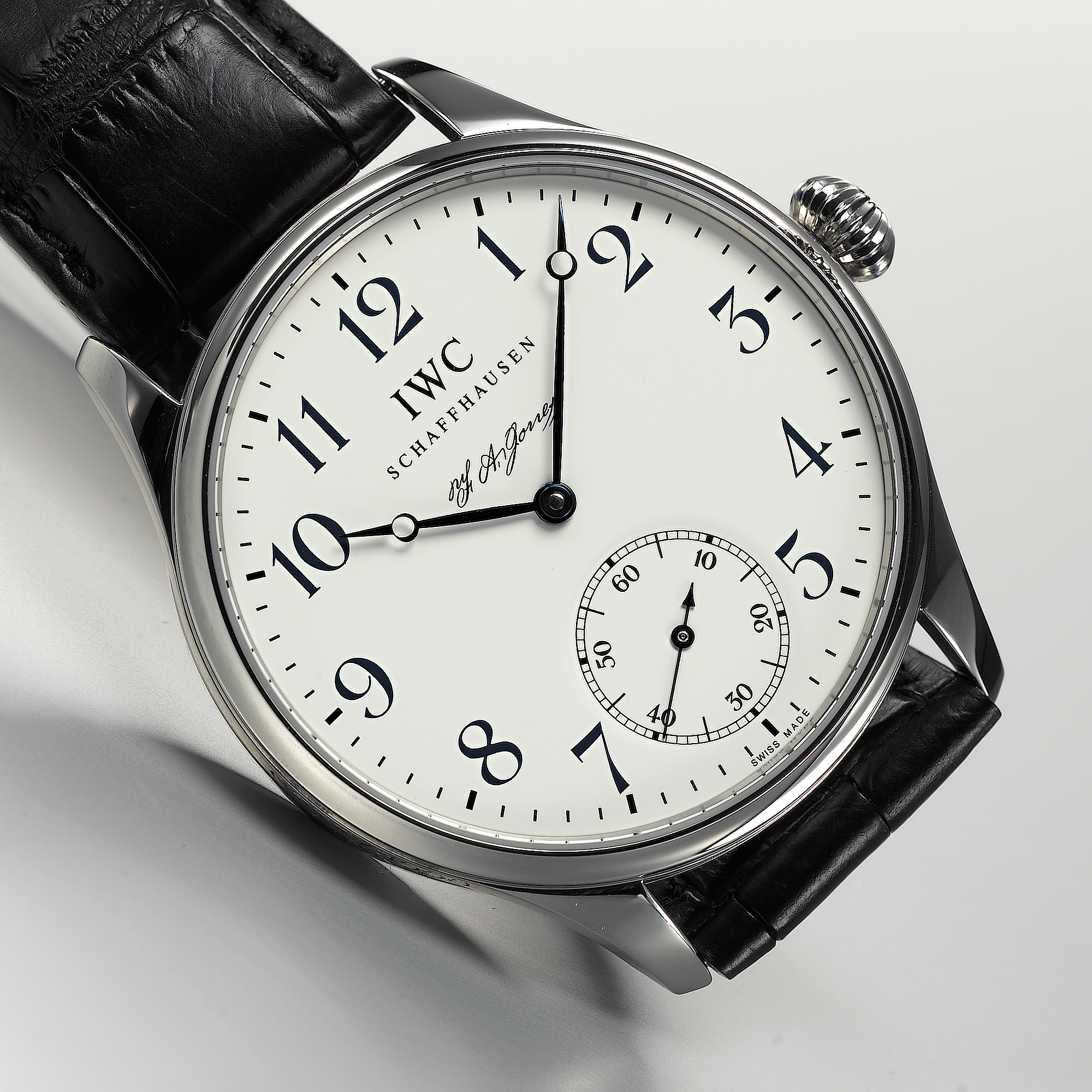 IWC, AN OVERSIZED LIMITED EDITION STAINLESS STEEL WRISTWATCHF.A. JONES, PORTUGUESE, CIRCA 2005, 577/3000