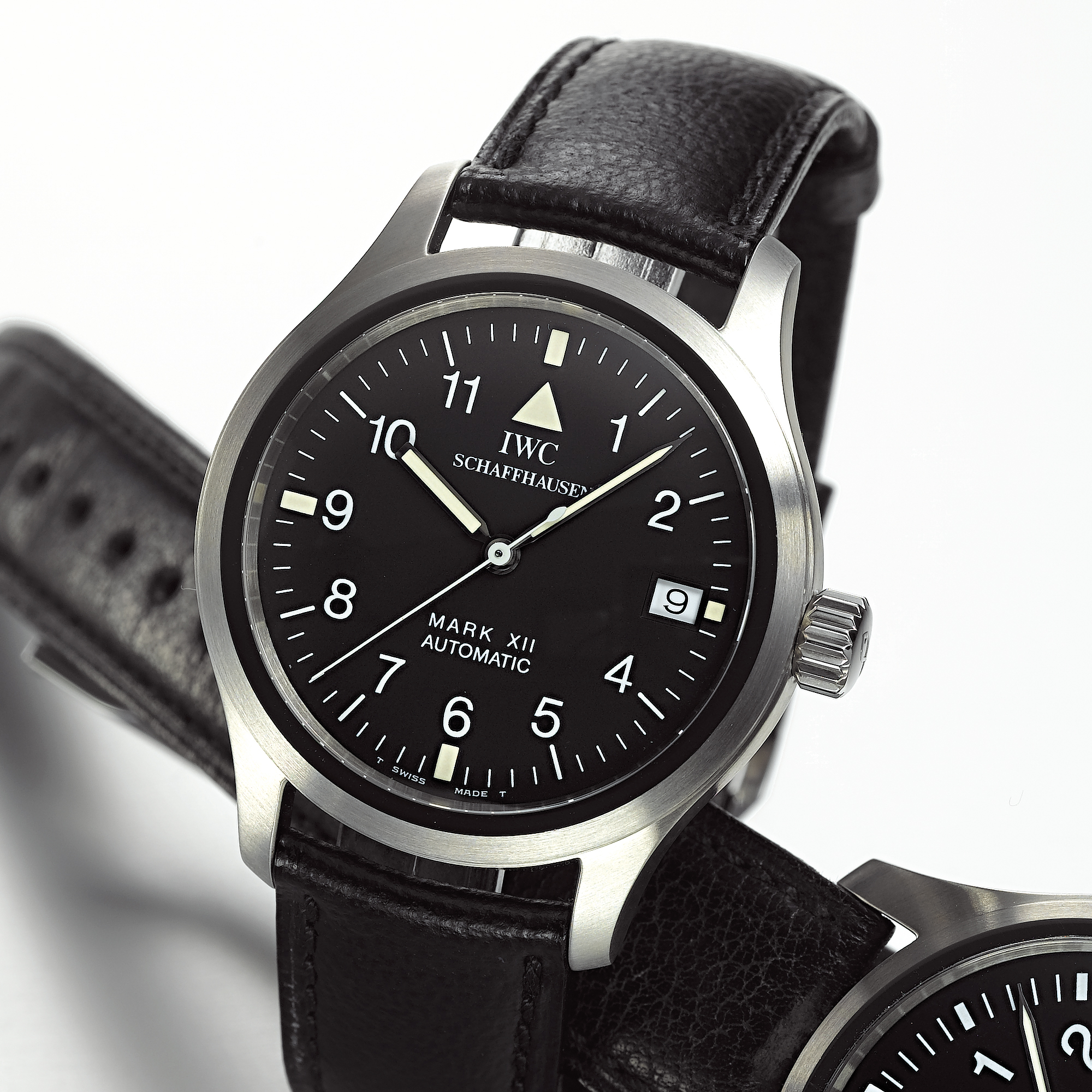 IWC, A STAINLESS STEEL AUTOMATIC CENTRE SECONDS WRISTWATCH WITH DATEMARK XII, FLIEGERUHR, CIRCA 1998