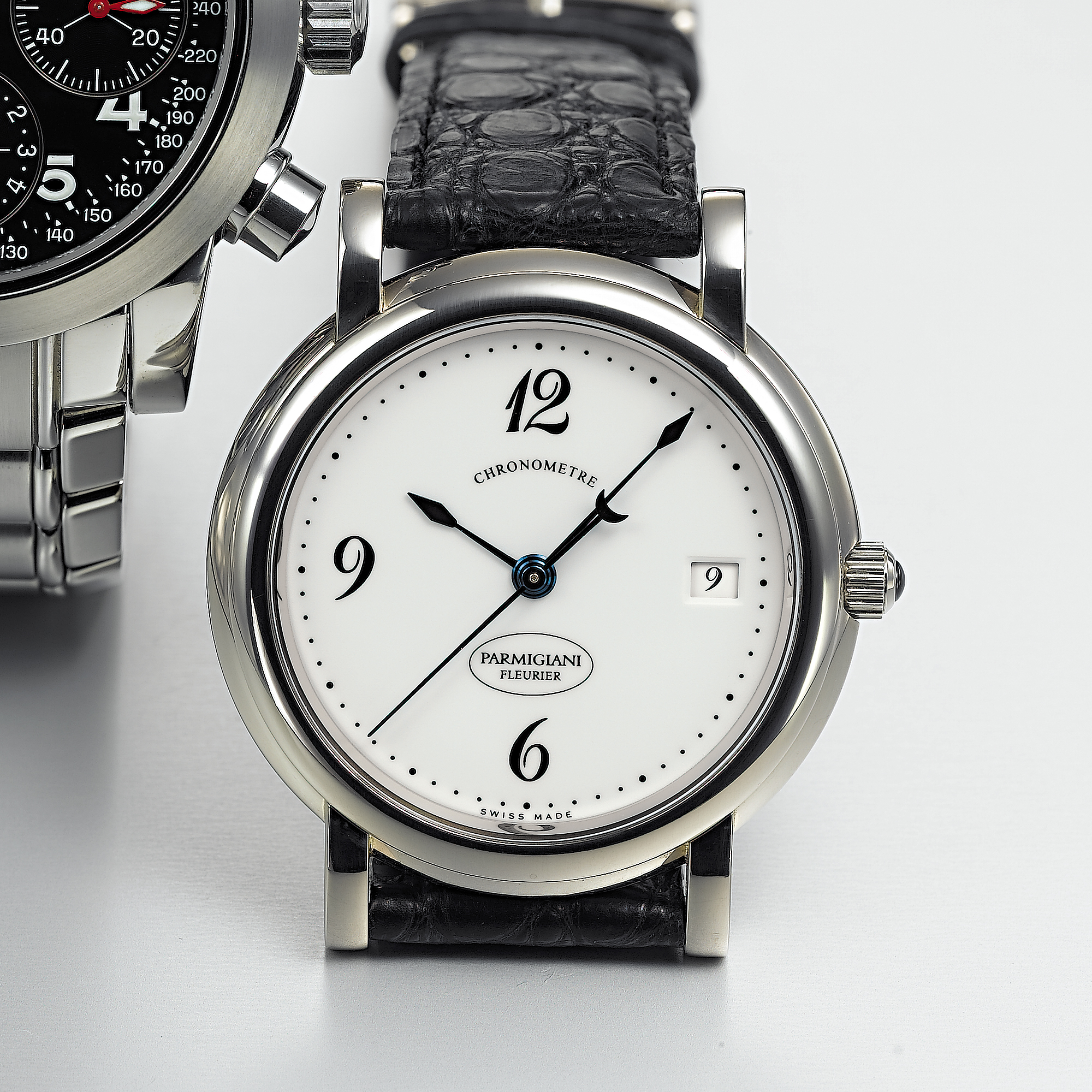 PARMIGIANI, A WHITE GOLD AUTOMATIC CENTRE SECONDS WRISTWATCH WITH DATEBASICA, CIRCA 2001