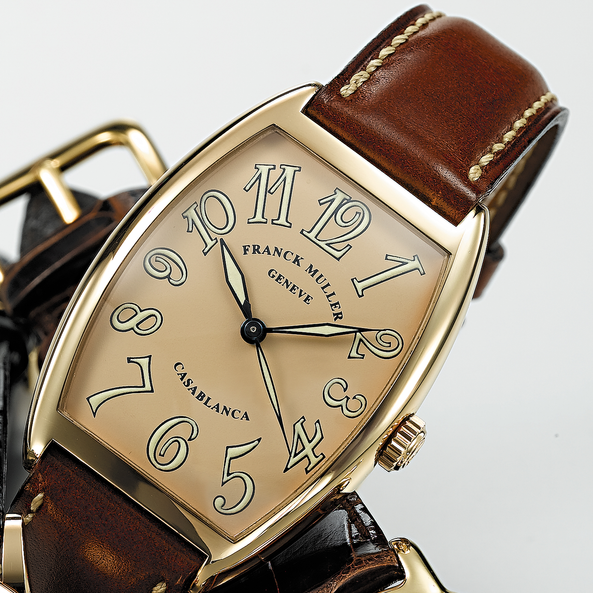FRANCK MULLER, A PINK GOLD AUTOMATIC CENTRE SECONDS TONNEAU FORM WRISTWATCHCASABLANCA, CIRCA 1998, 2852, NO. 17 