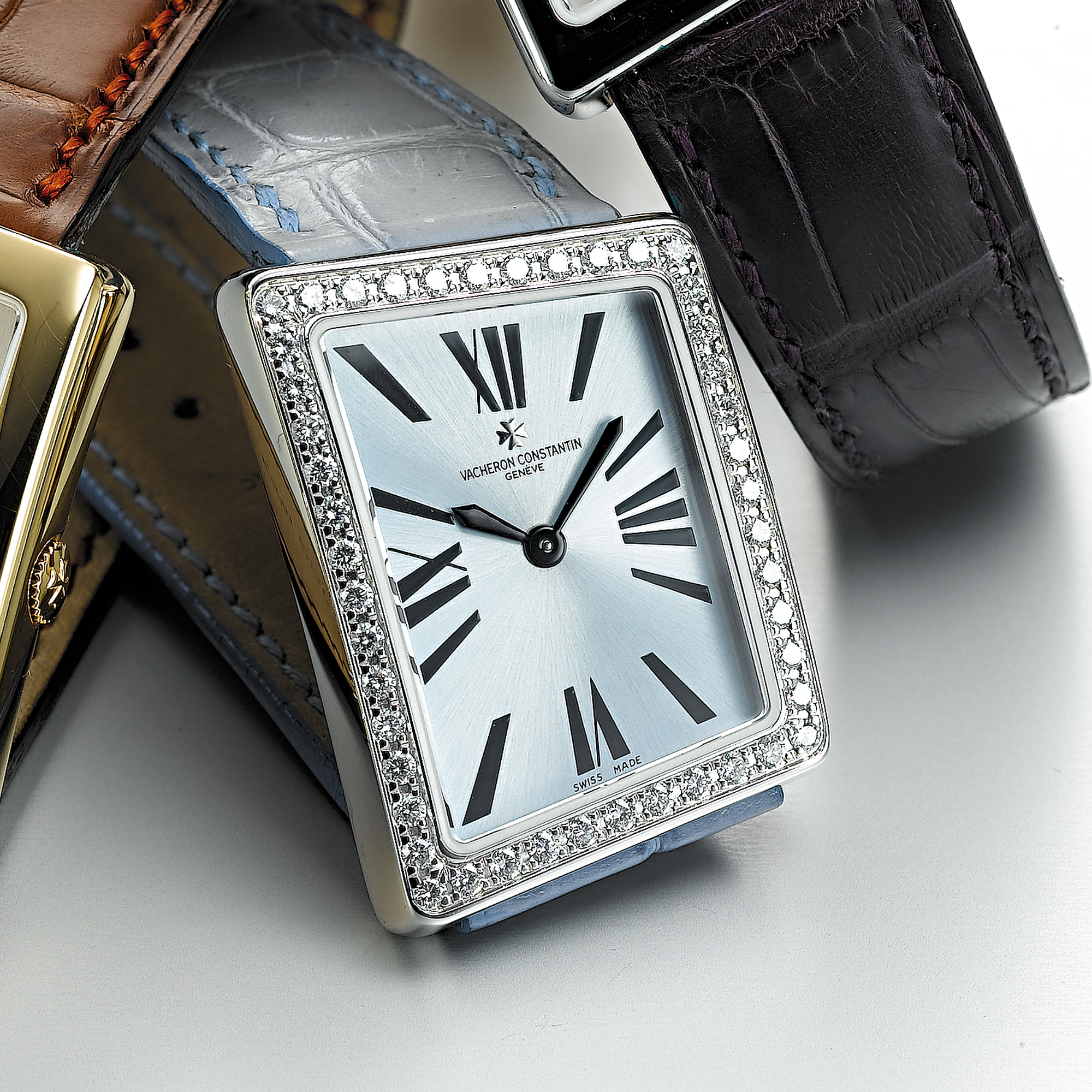 VACHERON CONSTANTIN, A LADY'S WHITE GOLD AND DIAMOND SET ASSYMETRICAL WRISTWATCH1972, CIRCA 2005