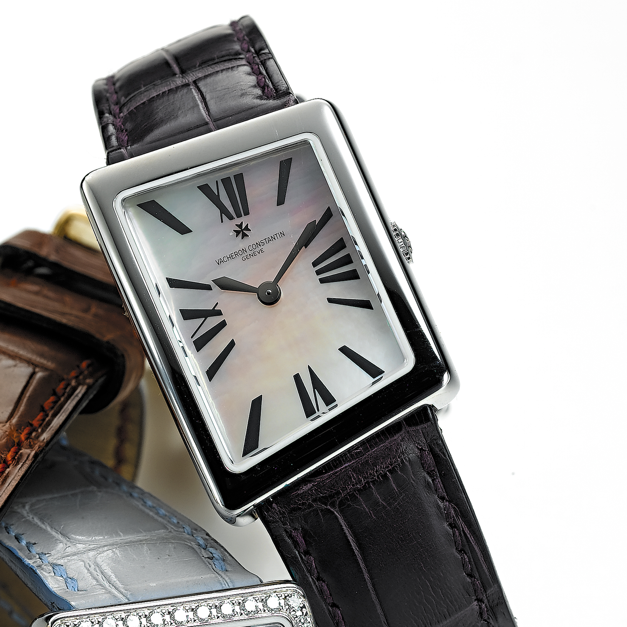VACHERON CONSTANTIN, A LADY'S WHITE GOLD ASSYMETRICAL WRISTWATCH WITH MOTHER-OF-PEARL DIAL1972, CIRCA 2005