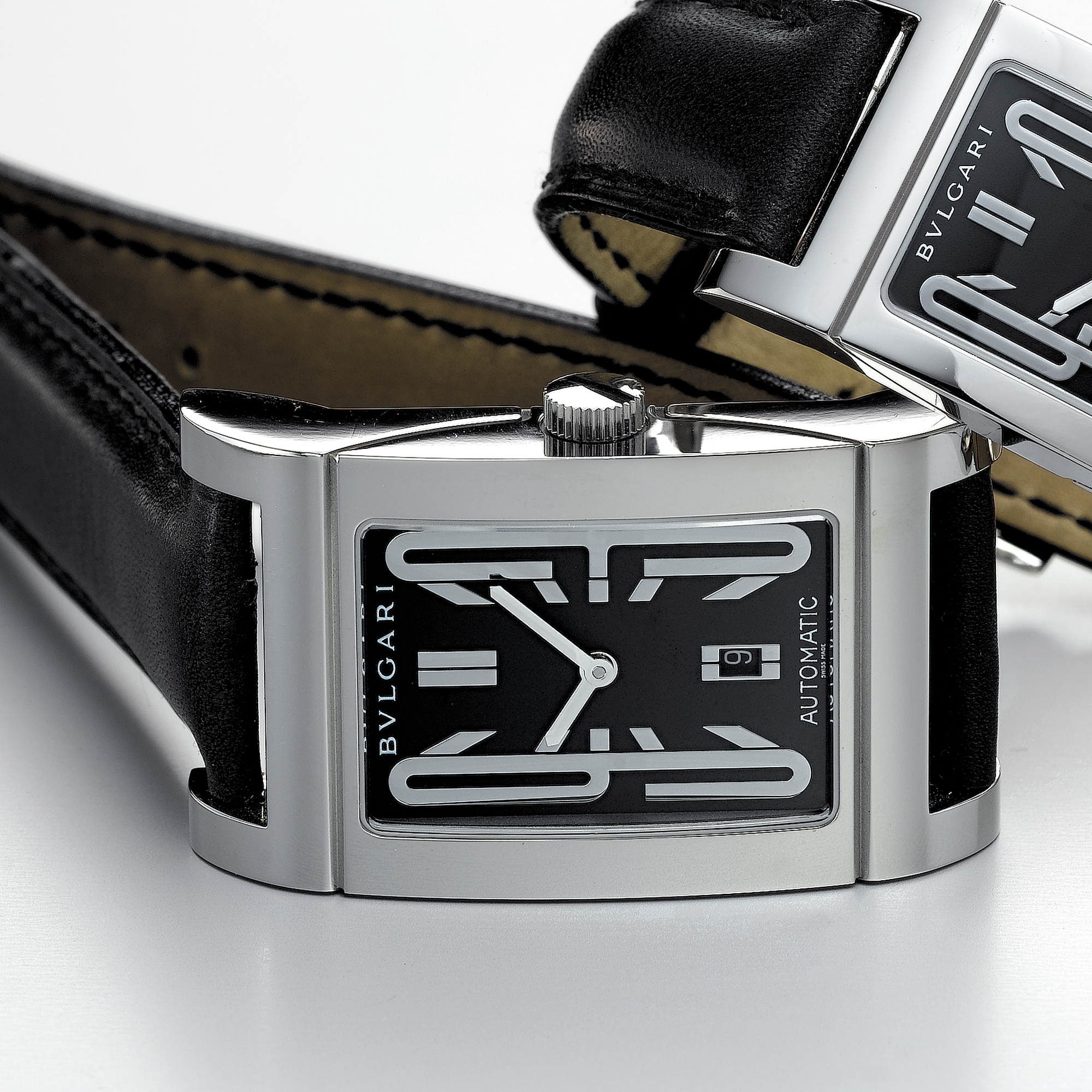 BVLGARI, A STAINLESS STEEL AUTOMATIC RECTANGULAR WRISTWATCH WITH DATERETTANGOLO, CIRCA 2005
