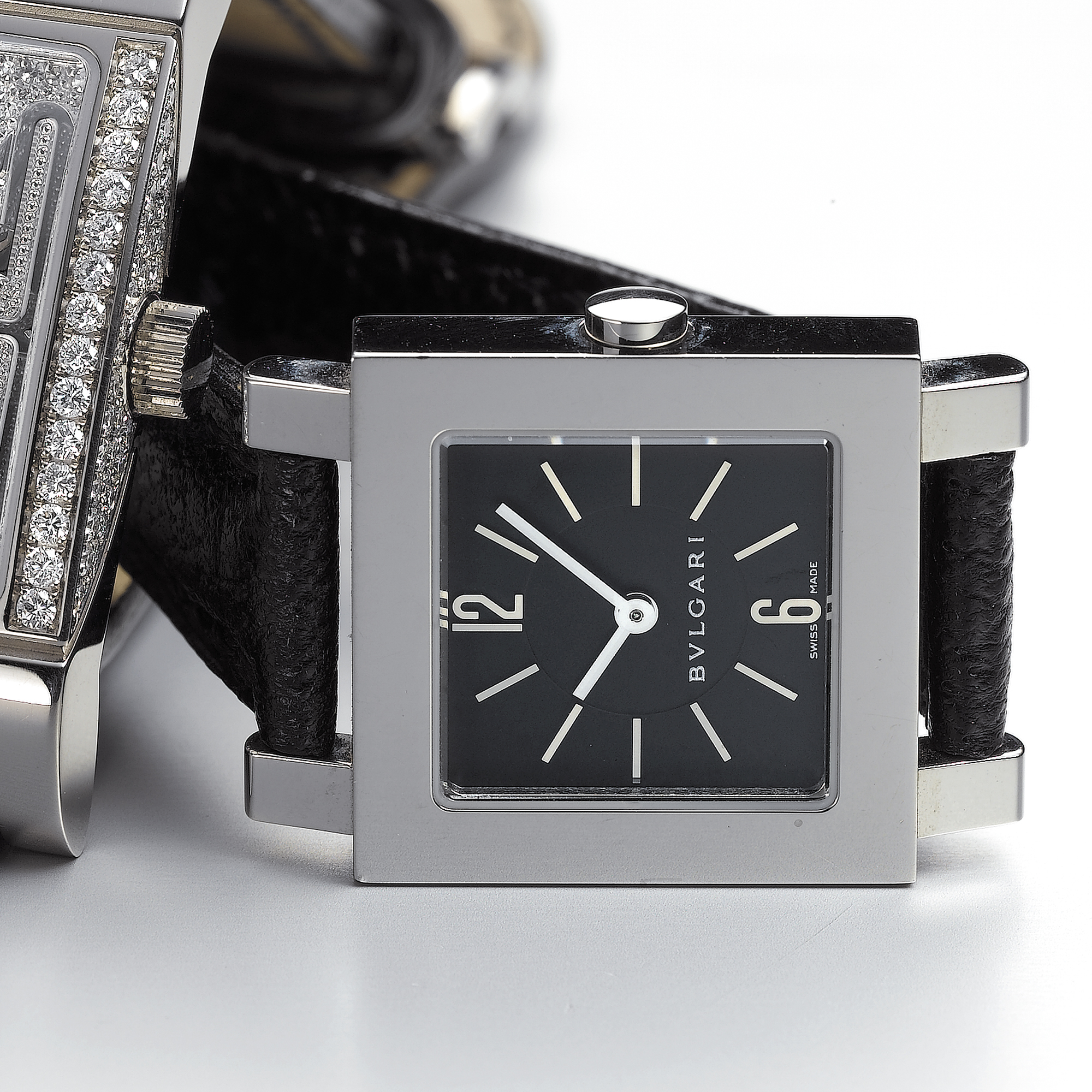 BVLGARI, A LADY'S STAINLESS STEEL SQUARE WRISTWATCHCIRCA 2005 