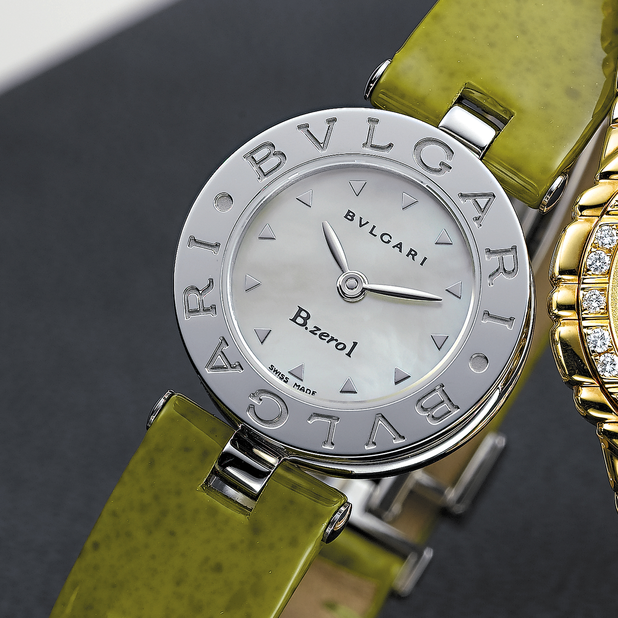 BVLGARI, A LADY'S STAINLESS STEEL WRISTWATCH WITH MOTHER-OF-PEARL DIALB.ZERO1, CIRCA 2005