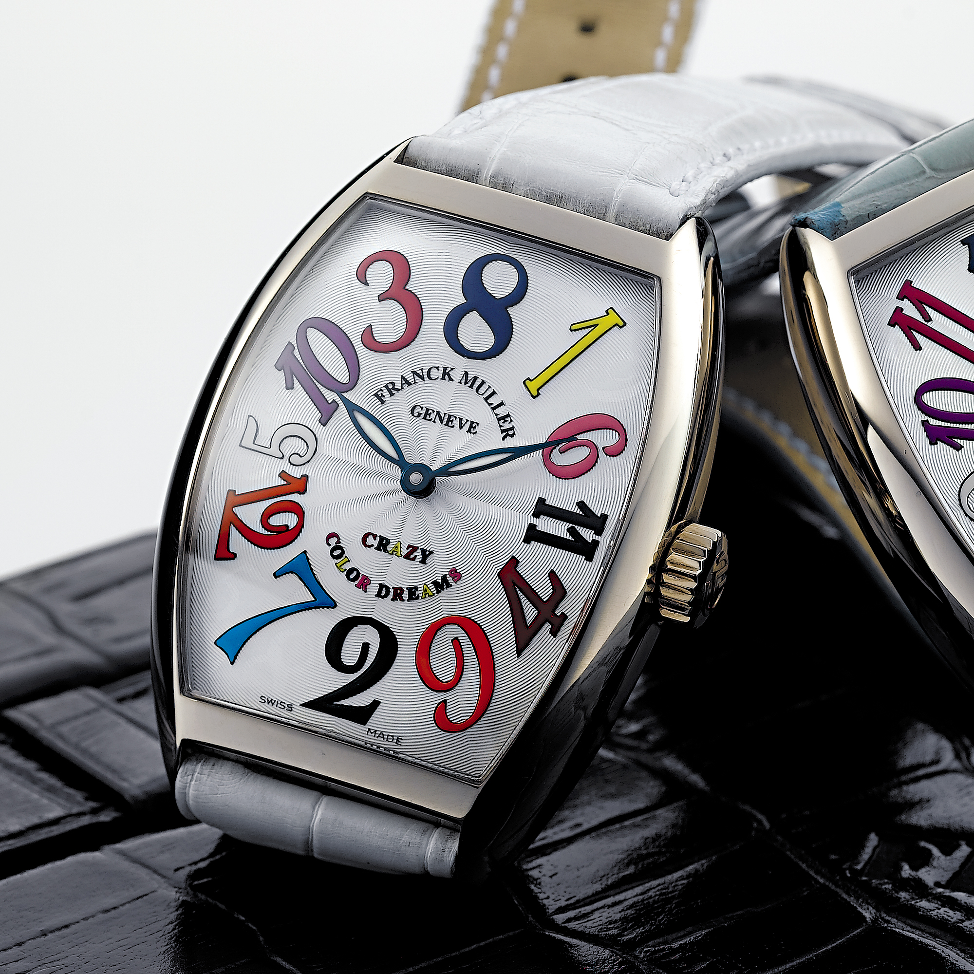FRANCK MULLER, A WHITE GOLD TONNEAU FORM AUTOMATIC WRISTWATCHCRAZY COLOR DREAMS, CIRCA 2005, REF. 7851 CH, NO. 44