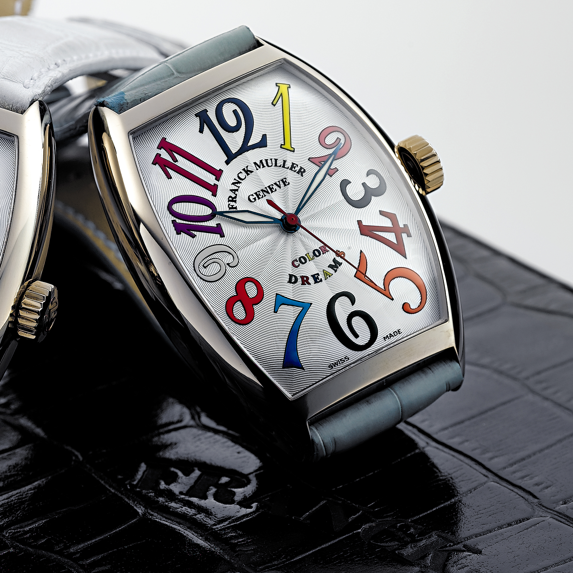 FRANCK MULLER, A WHITE GOLD TONNEAU FORM AUTOMATIC CENTRE SECONDS WRISTWATCHCOLOR DREAMS, CIRCA 2005, REF. 7851 SC, NO. 174