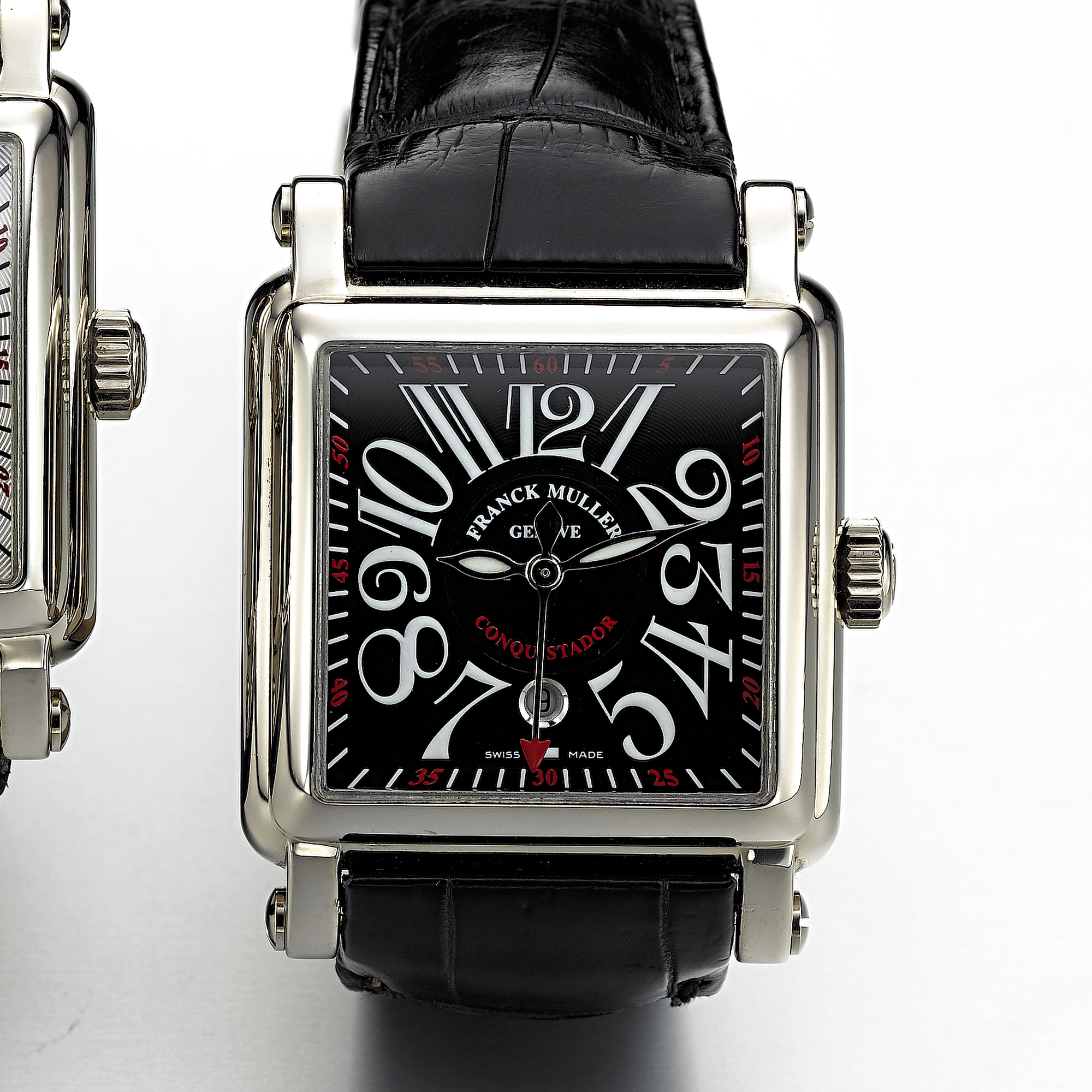 FRANCK MULLER, A WHITE GOLD SQUARE AUTOMATIC CENTRE SECONDS WRISTWATCH WITH DATECONQUISTADOR CORTEZ, CIRCA 2003, 10000 L, NO. 344  
