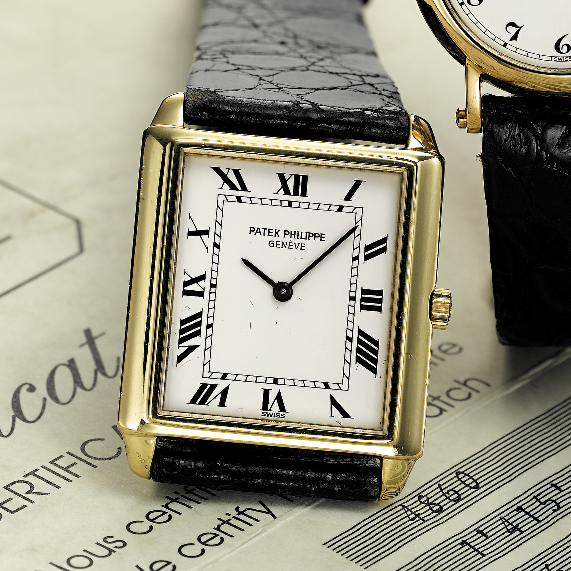 PATEK PHILIPPE, A SLIM GOLD RECTANGULAR WRISTWATCHCHINESE TANK, CIRCA 1979, NO. 1.362.920, REF. 3671 