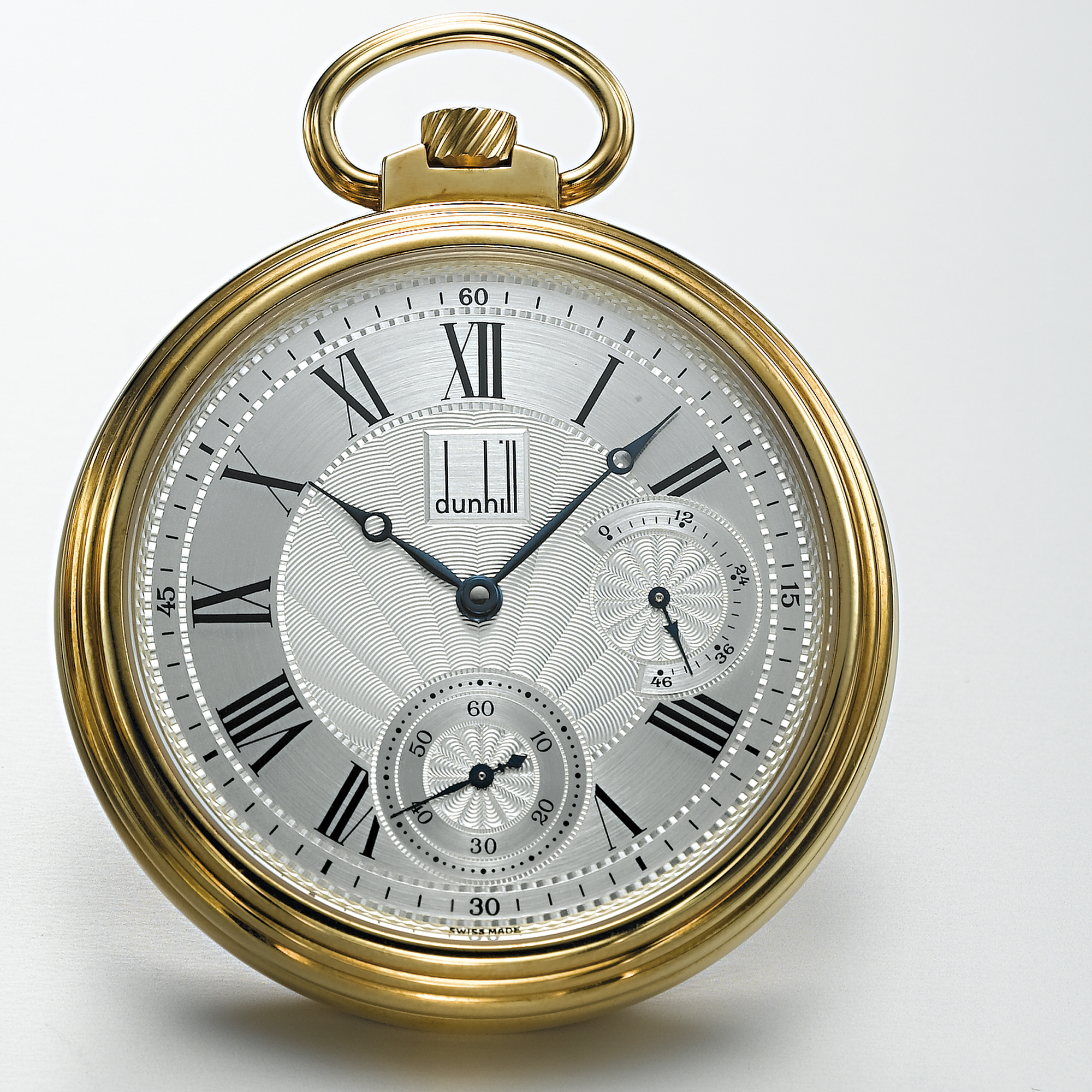 DUNHILL, A GOLD OPEN-FACED WATCH WITH POWER RESERVE INDICATIONCIRCA 1995