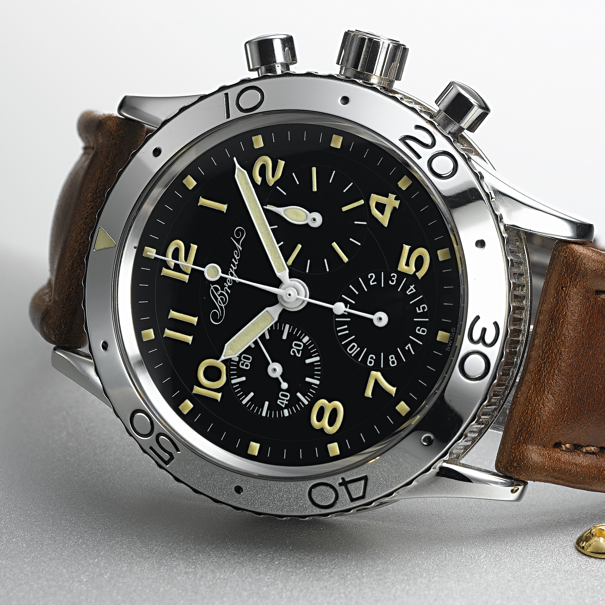 BREGUET, A LIMITED EDITION PLATINUM AUTOMATIC CHRONOGRAPH WRISTWATCH WITH REGISTERSTYPE XX AERONAVALE, CIRCA 2000, NO. 3731G, REF. 3800