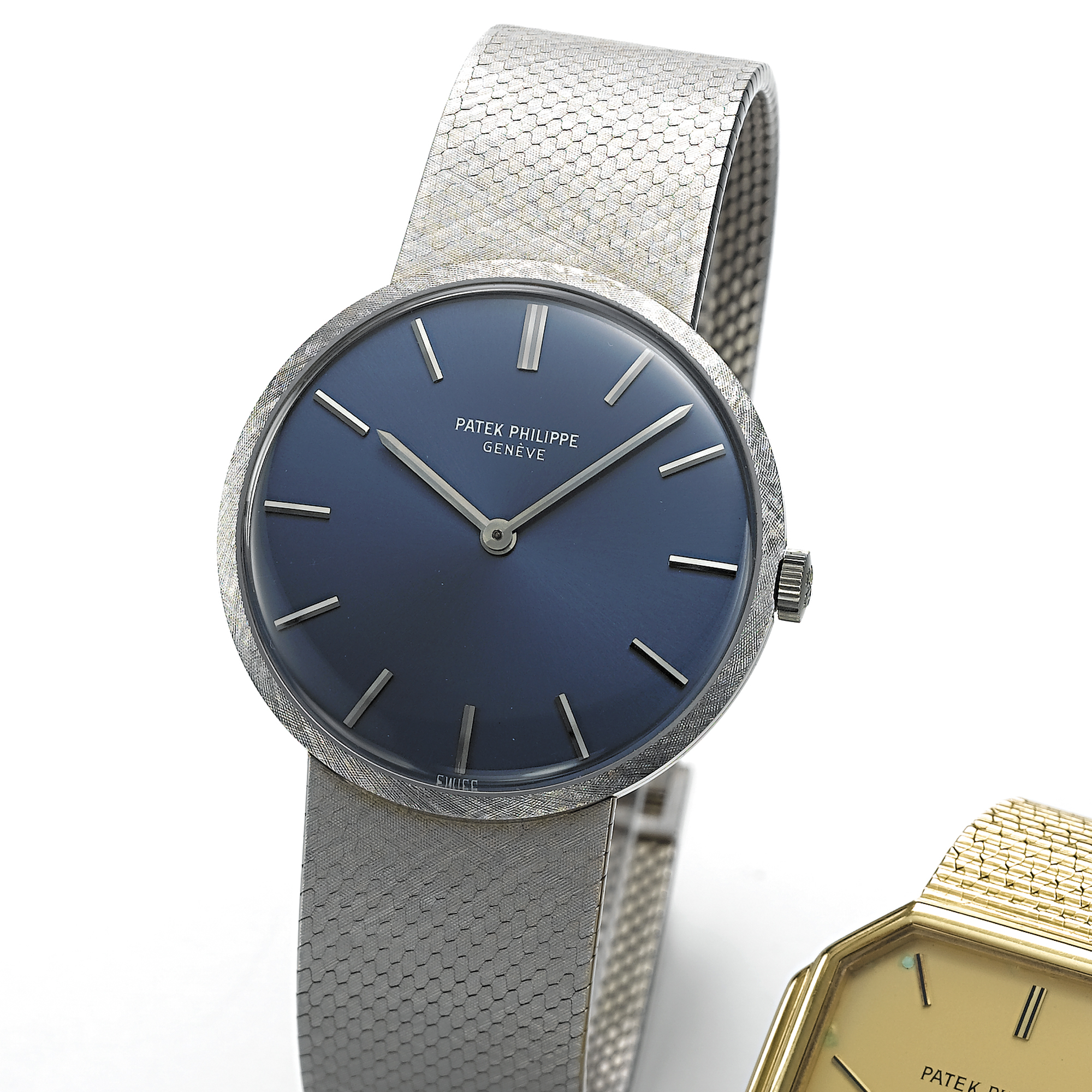 PATEK PHILIPPE, A WHITE GOLD WRISTWATCH WITH BRACELETCIRCA 1973, NO. 1.153.028, REF. 3468